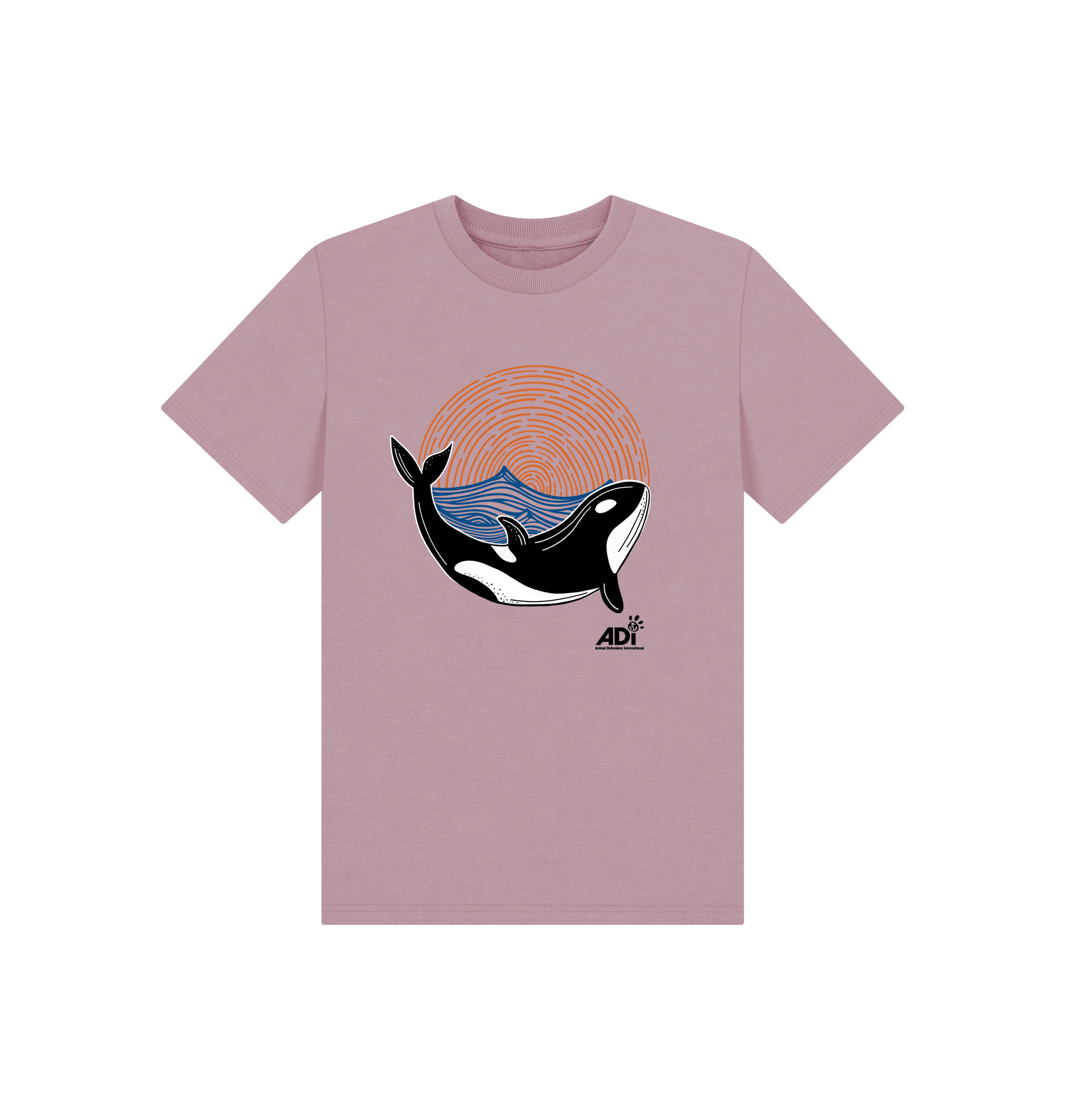 Mauve Printed Kids T-Shirt Front