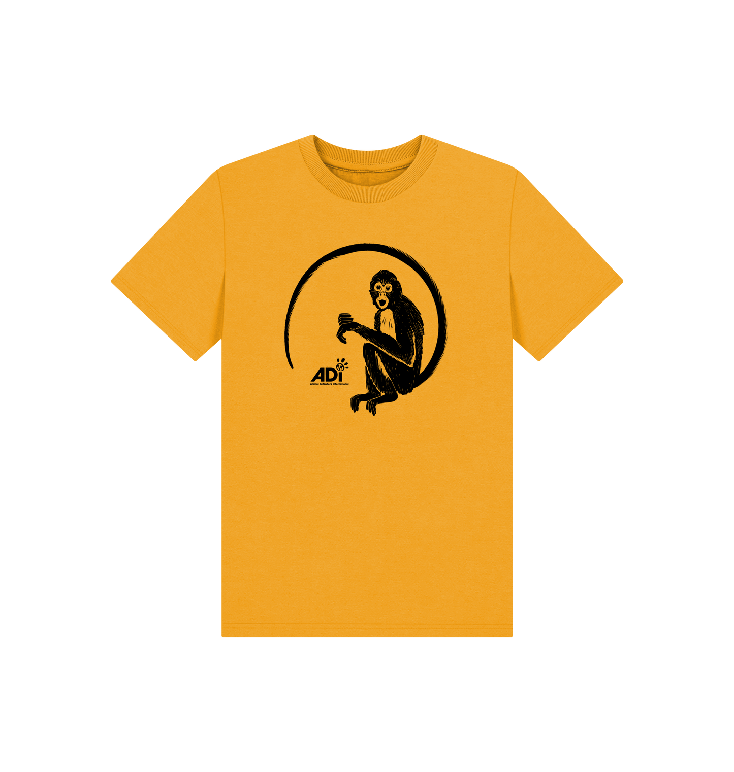 Mustard Printed Kids T-Shirt Front