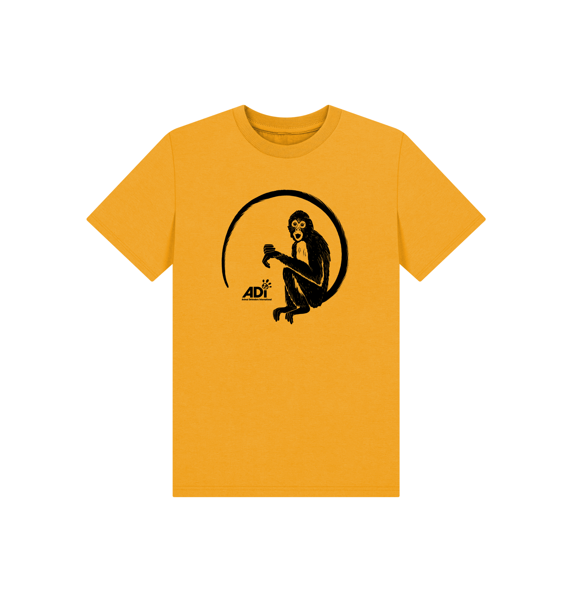 Mustard Printed Kids T-Shirt Front
