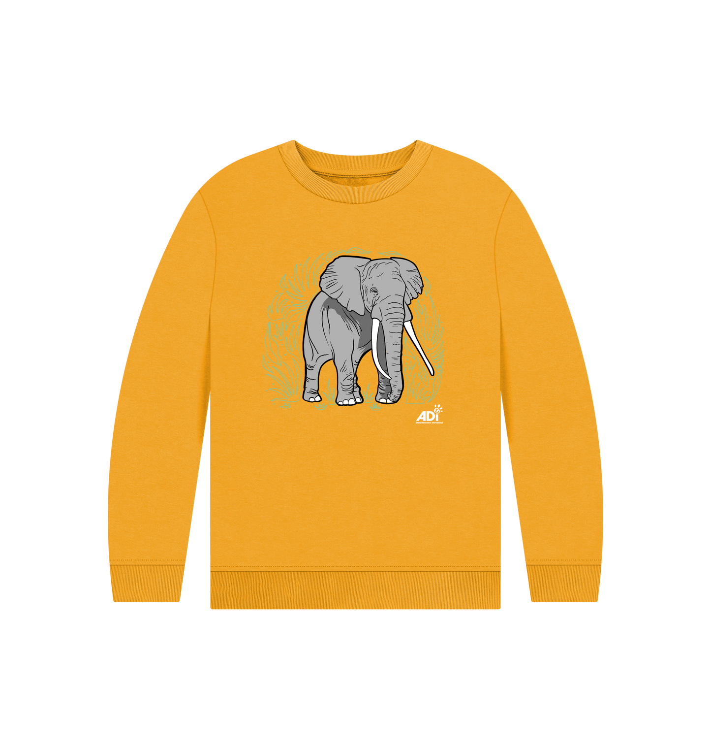 Mustard Printed Kids Jumper Front