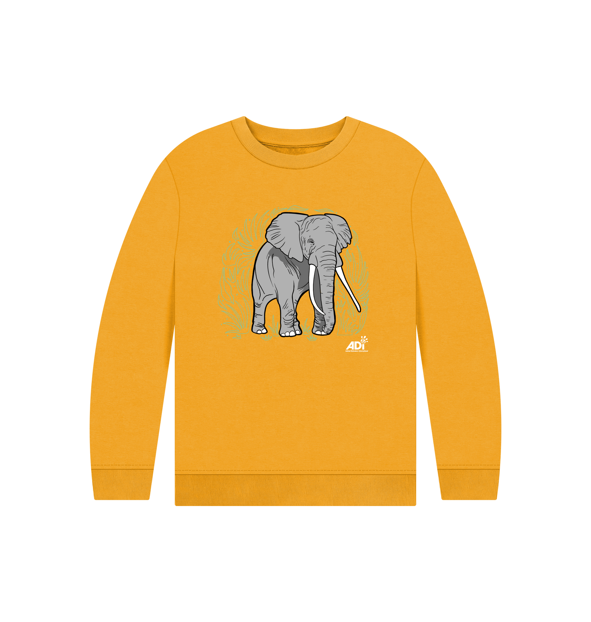 Mustard Printed Kids Jumper Front