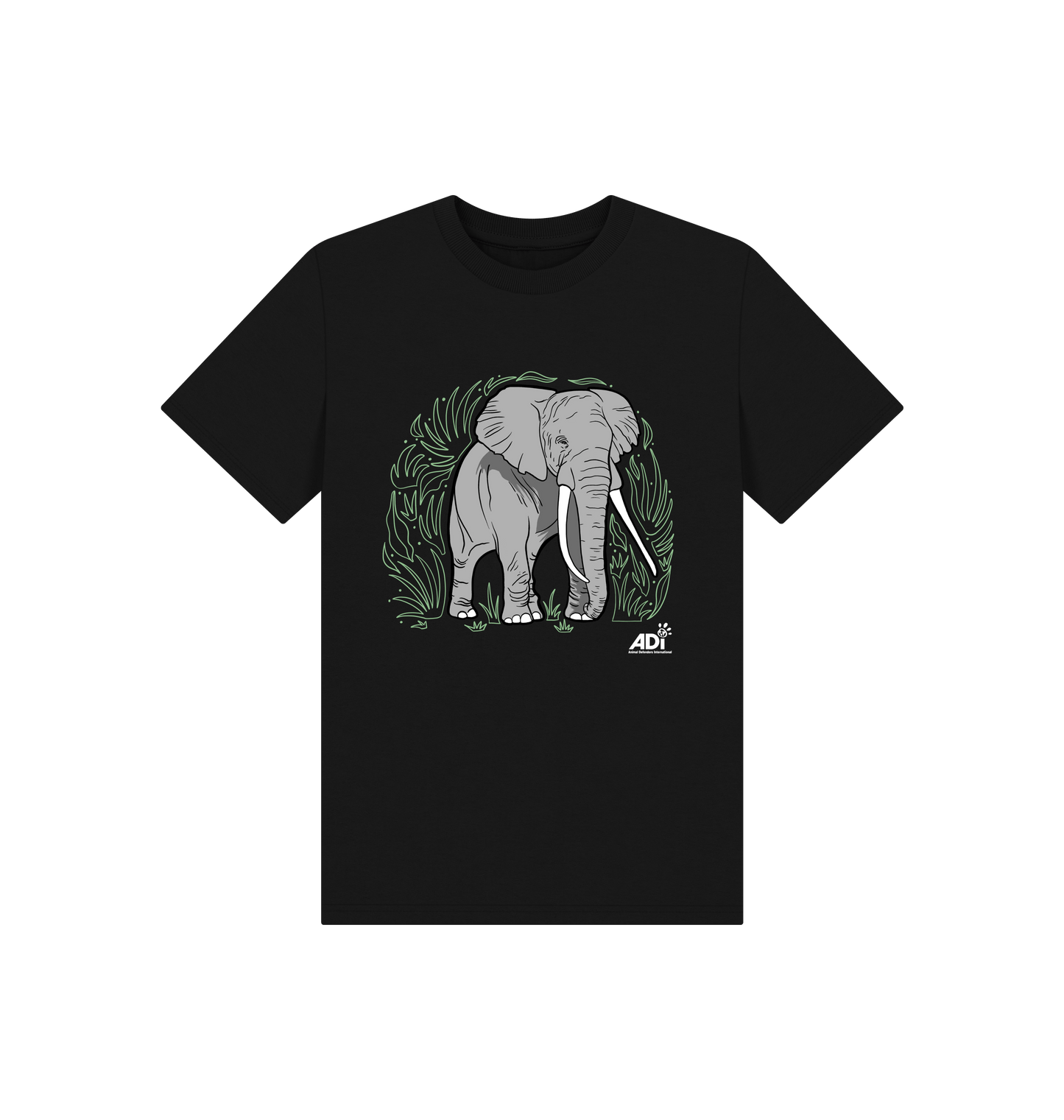 Black Printed Kids T-Shirt Front