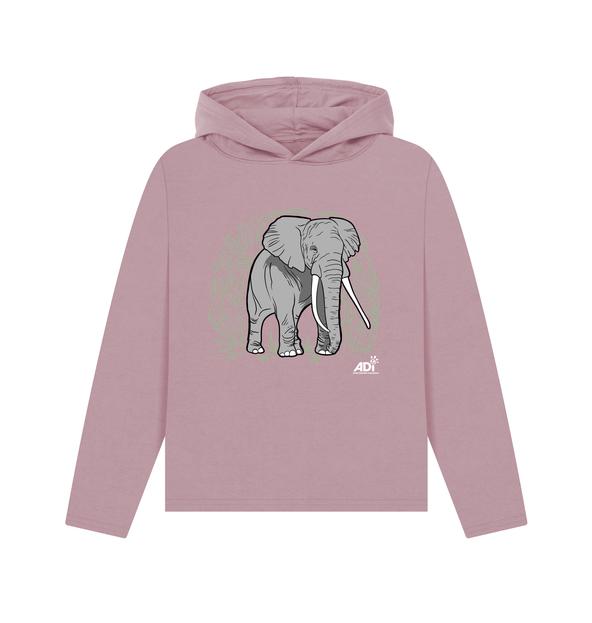 Mauve Printed Hoody Front
