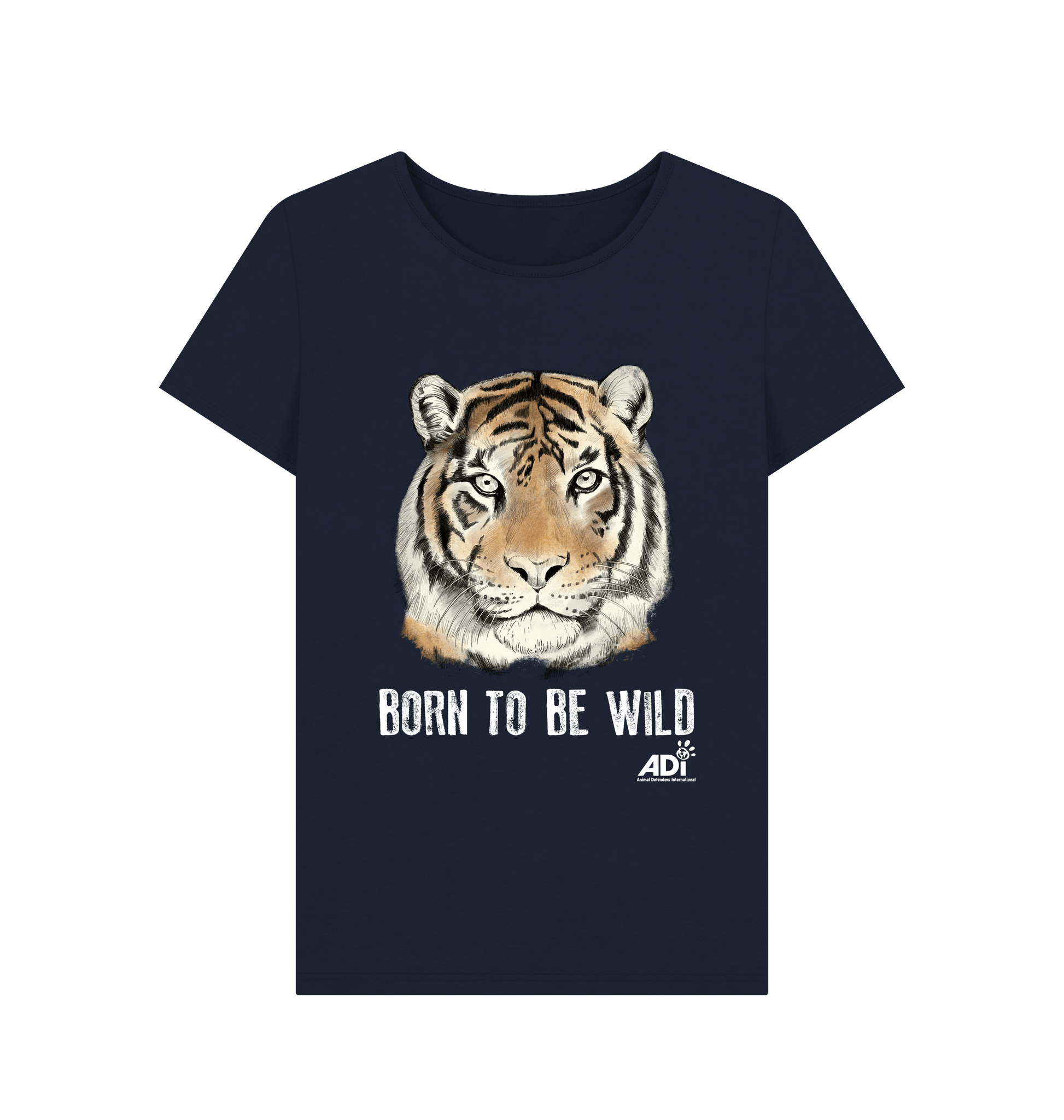 Navy Blue Printed T-shirt Front