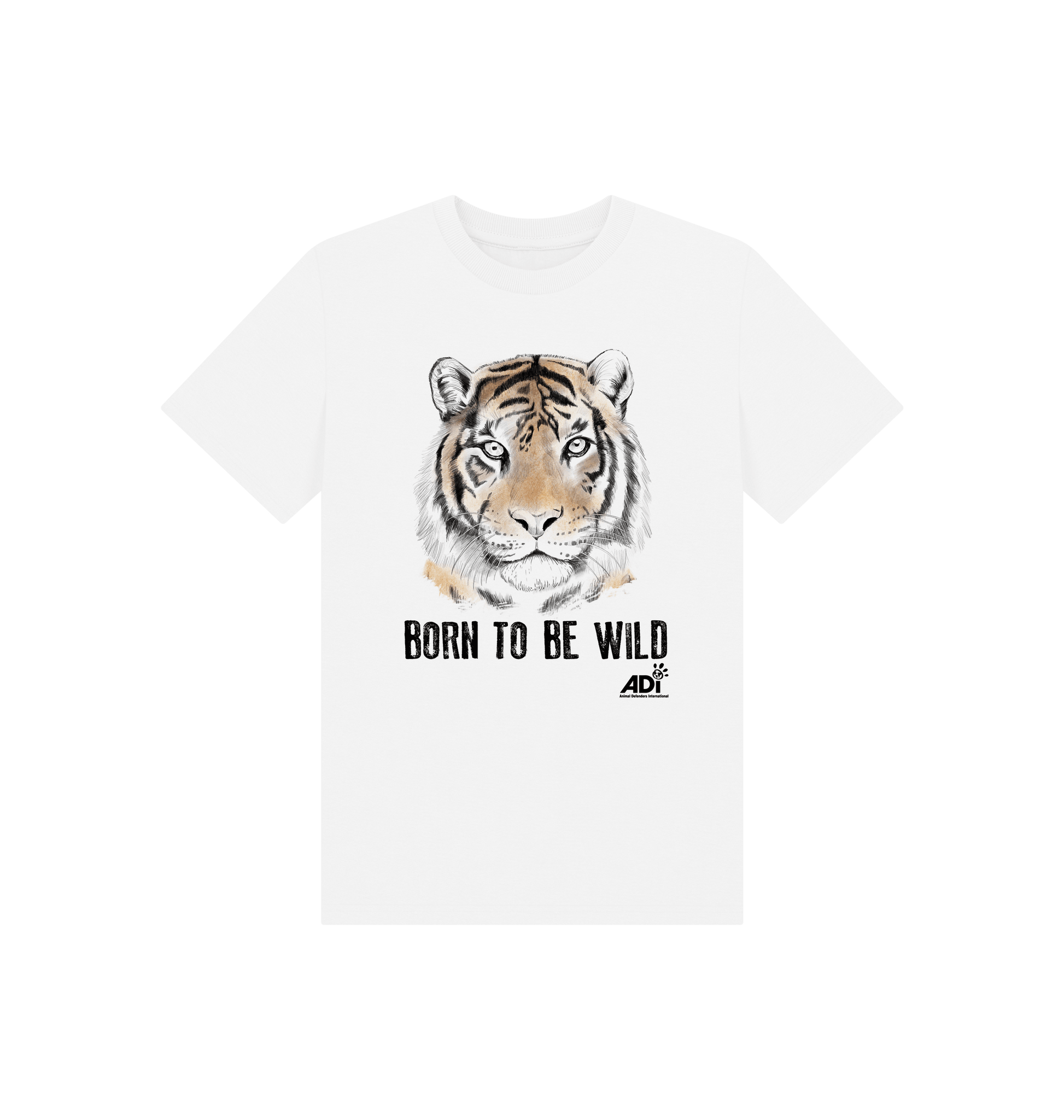 White Printed Kids T-Shirt Front