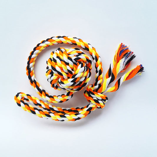 Knot Ball on a Rope Dog Toy