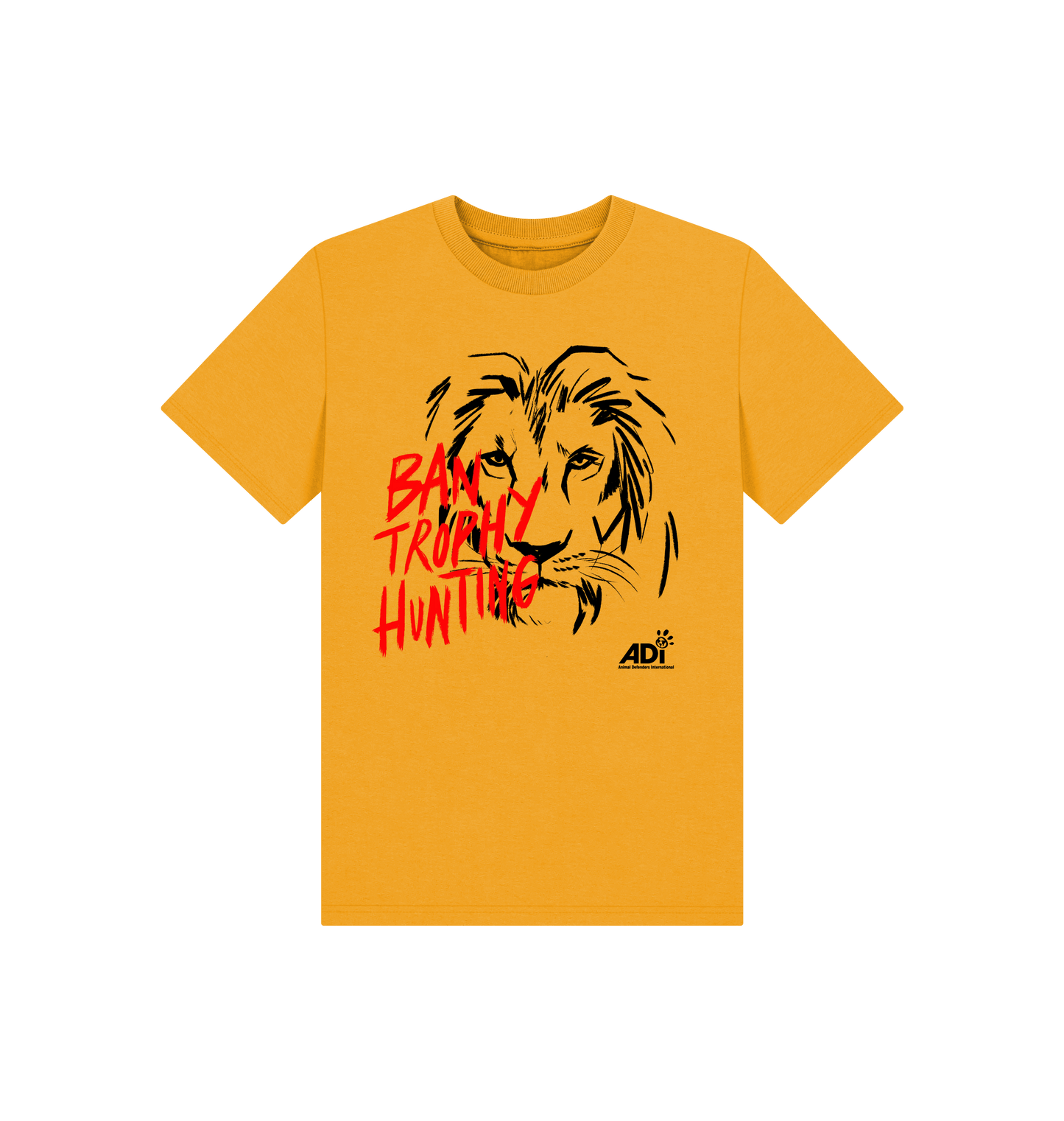 Mustard Printed Kids T-Shirt Front