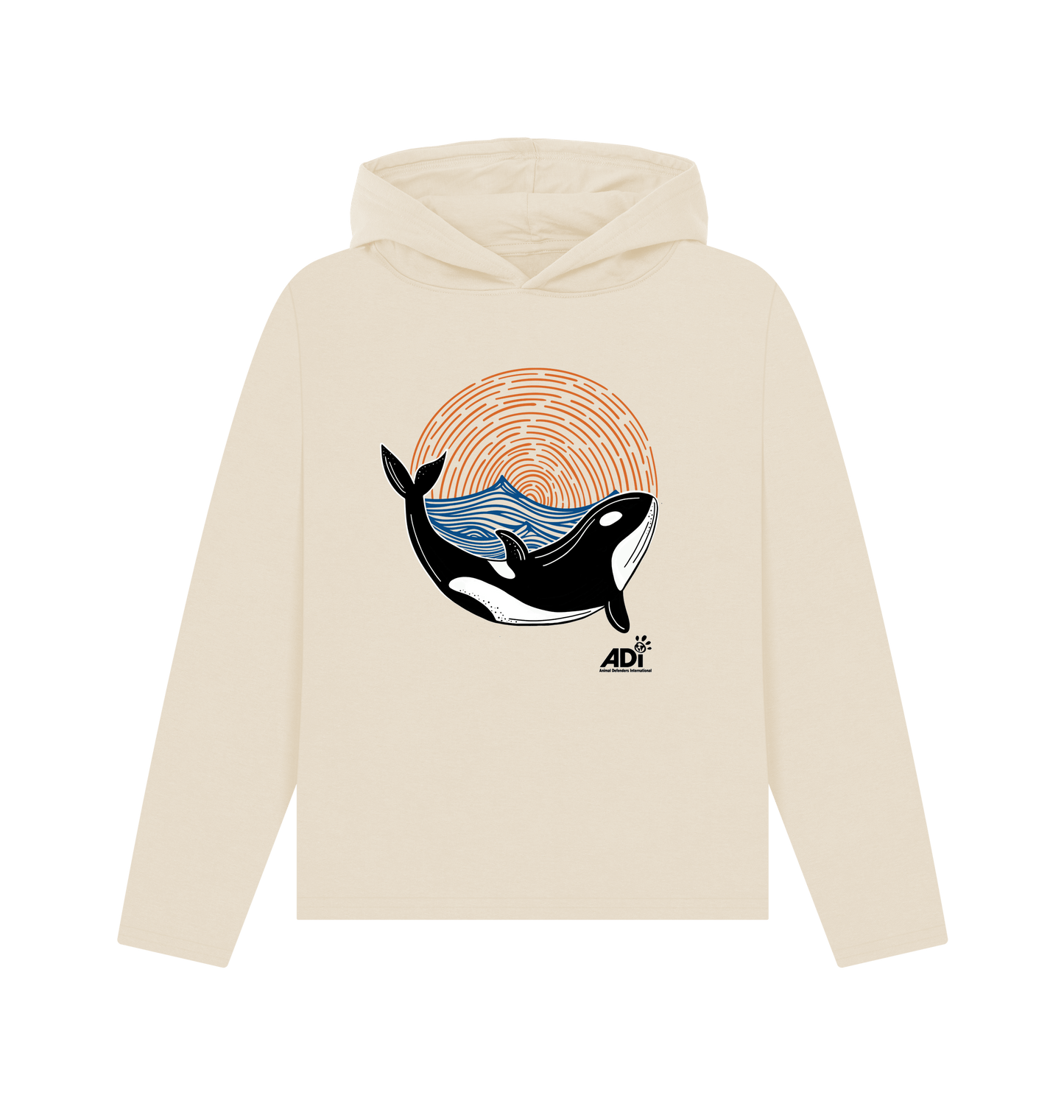 Oat Printed Hoody Front