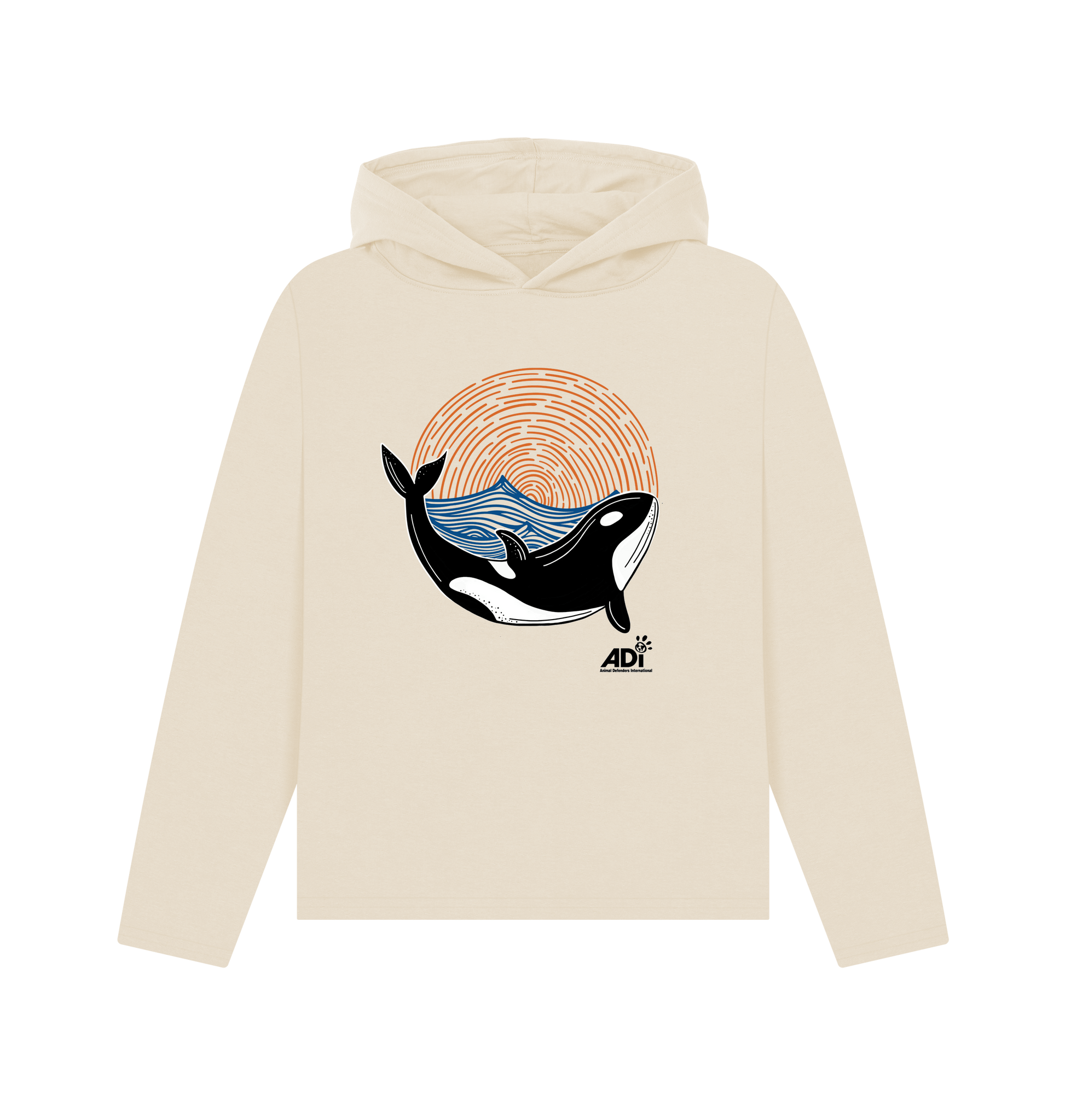 Oat Printed Hoody Front