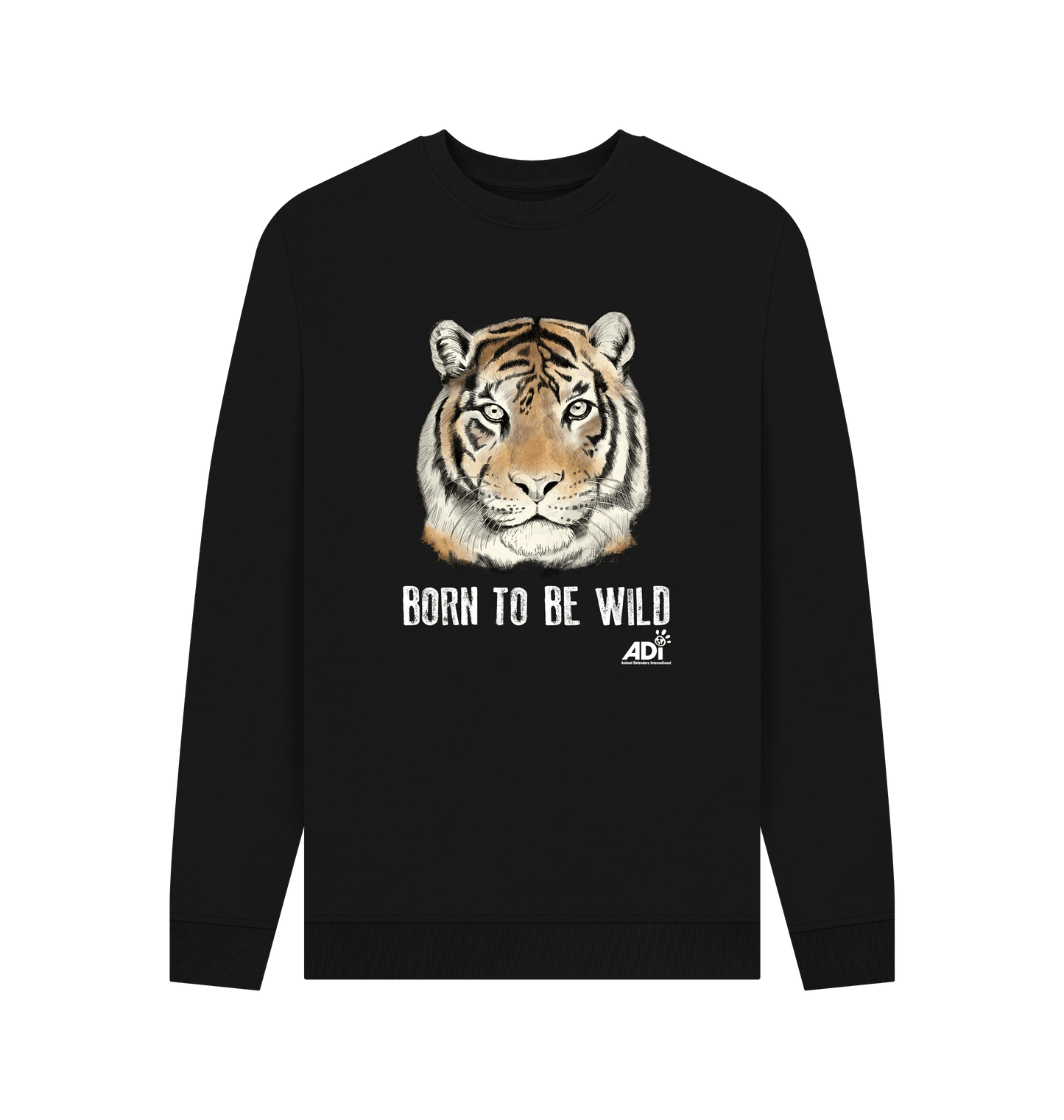 Black Printed Sweater Front