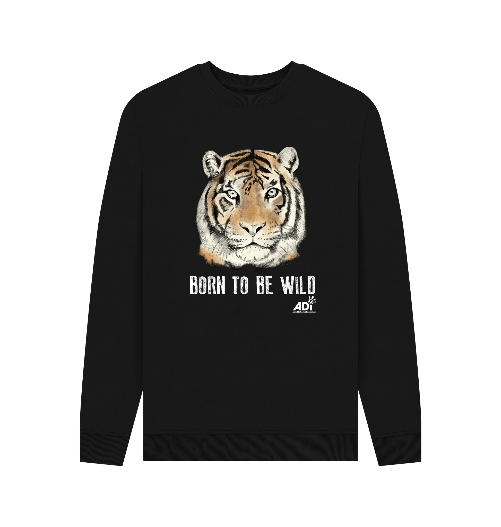 Black Printed Sweater Front