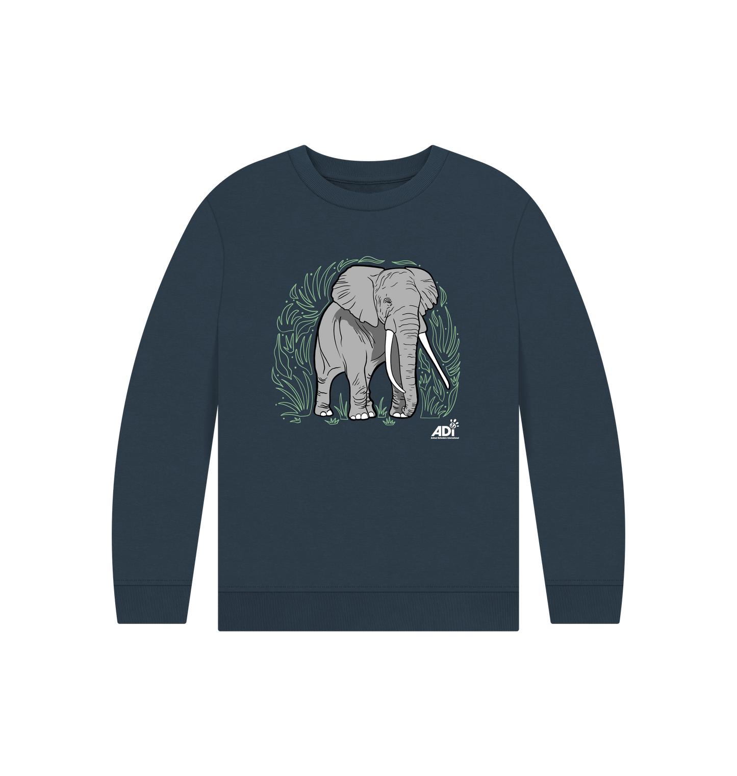 Navy Blue Printed Kids Jumper Front