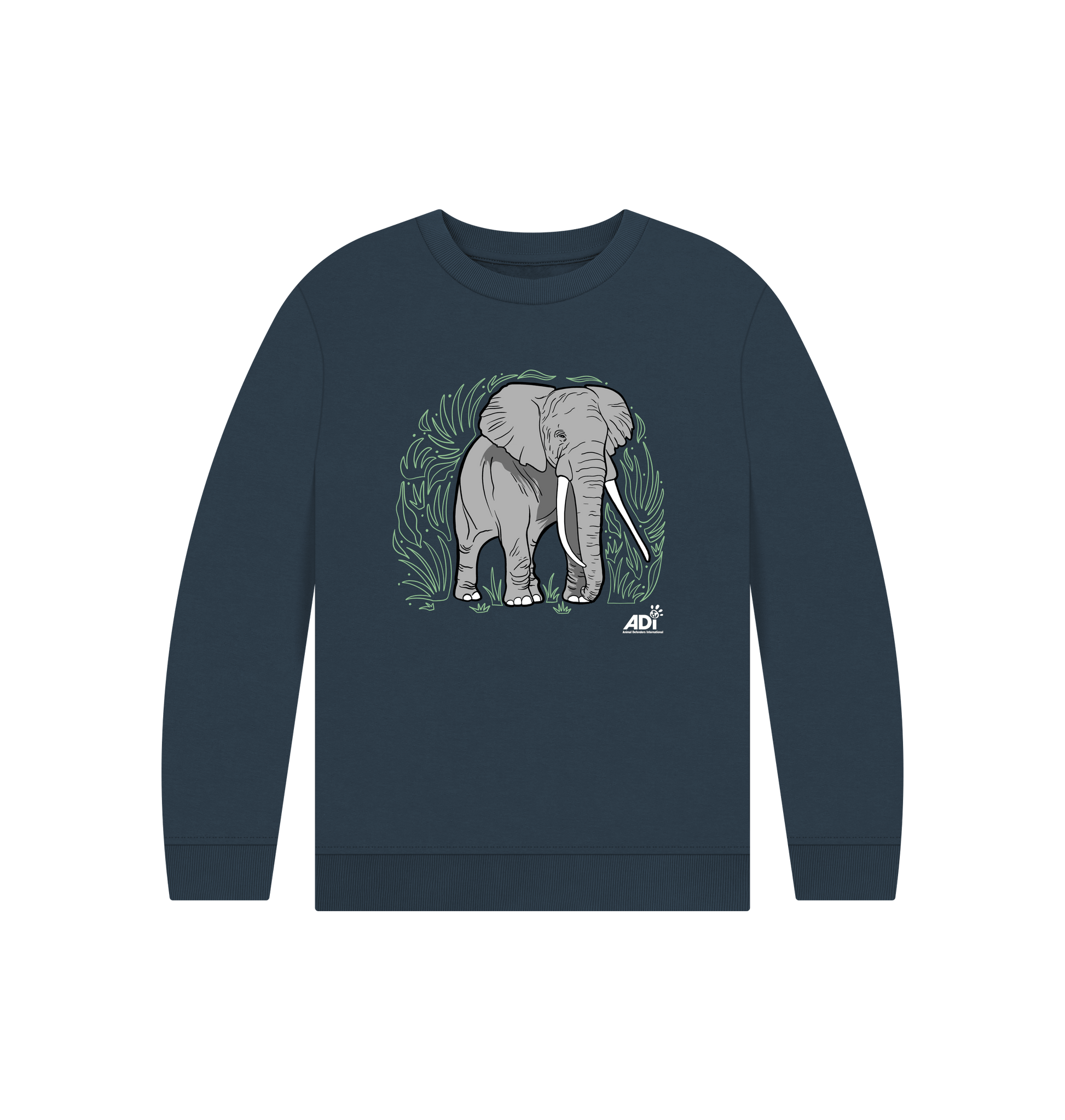 Navy Blue Printed Kids Jumper Front