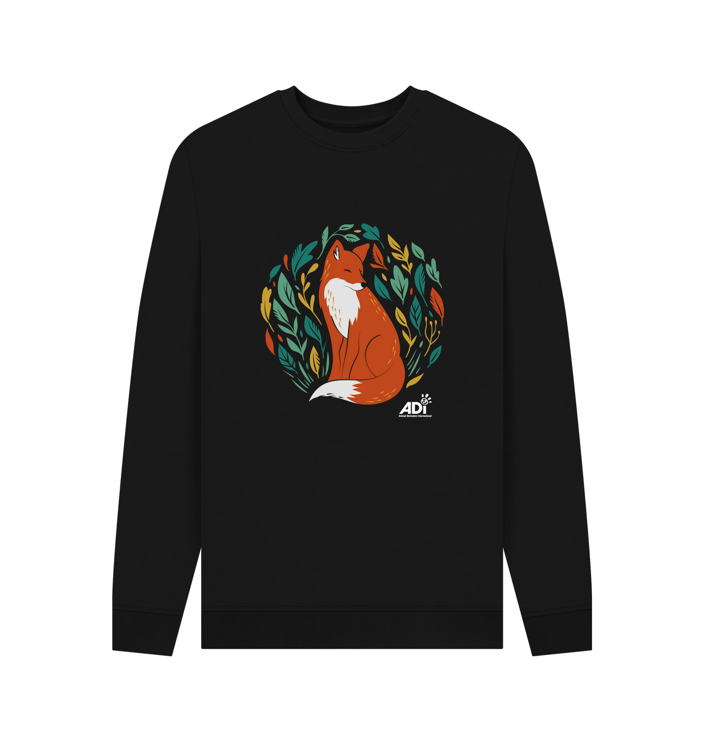 Black Printed Sweater Front