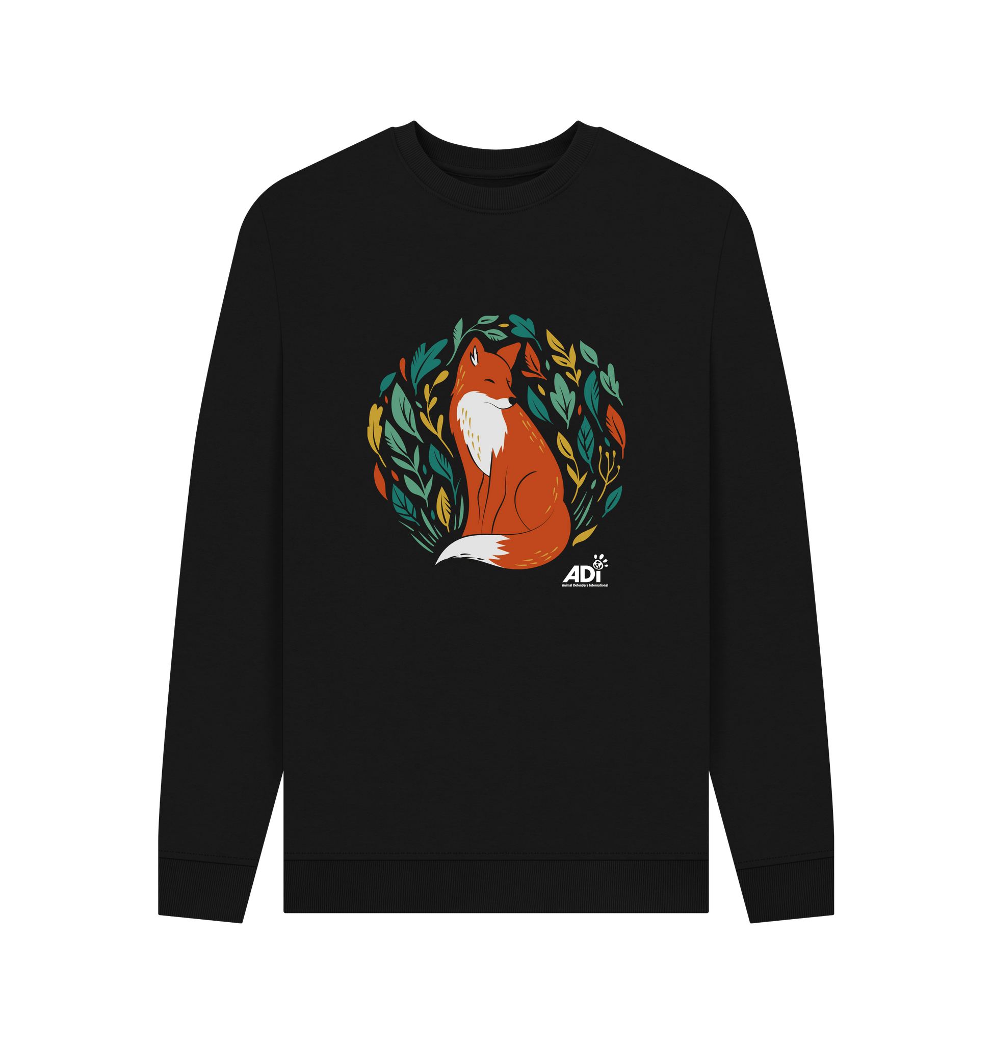 Black Printed Sweater Front
