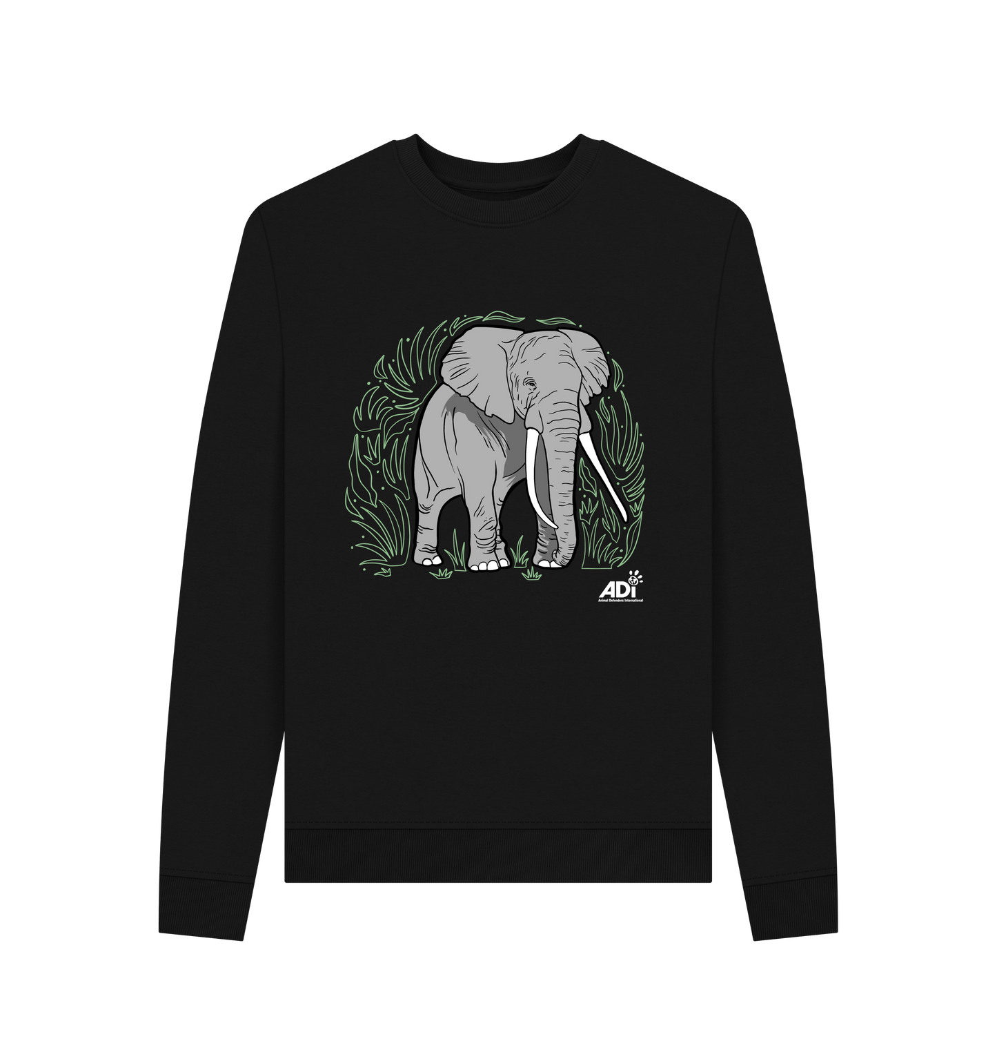 Black Printed Sweater Front