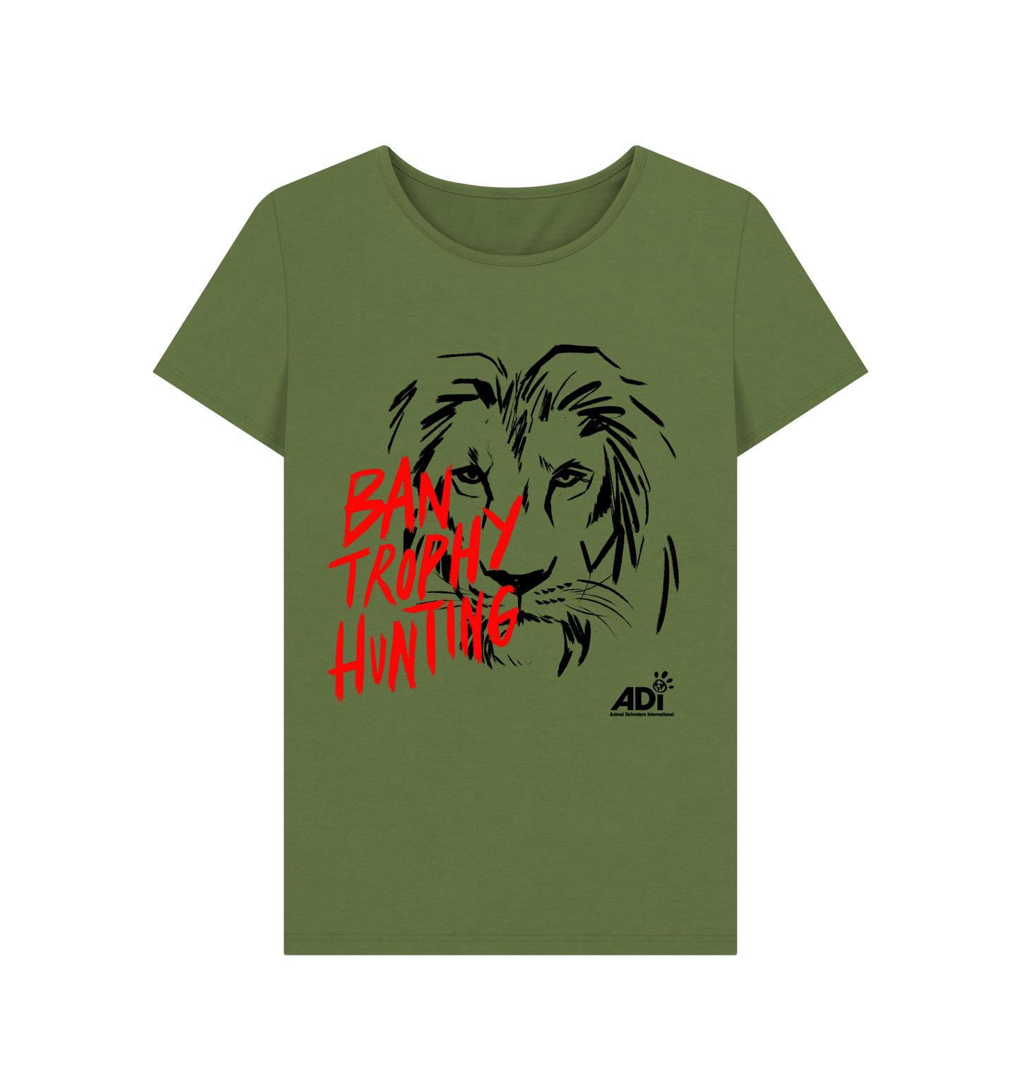 Khaki Printed T-shirt Front