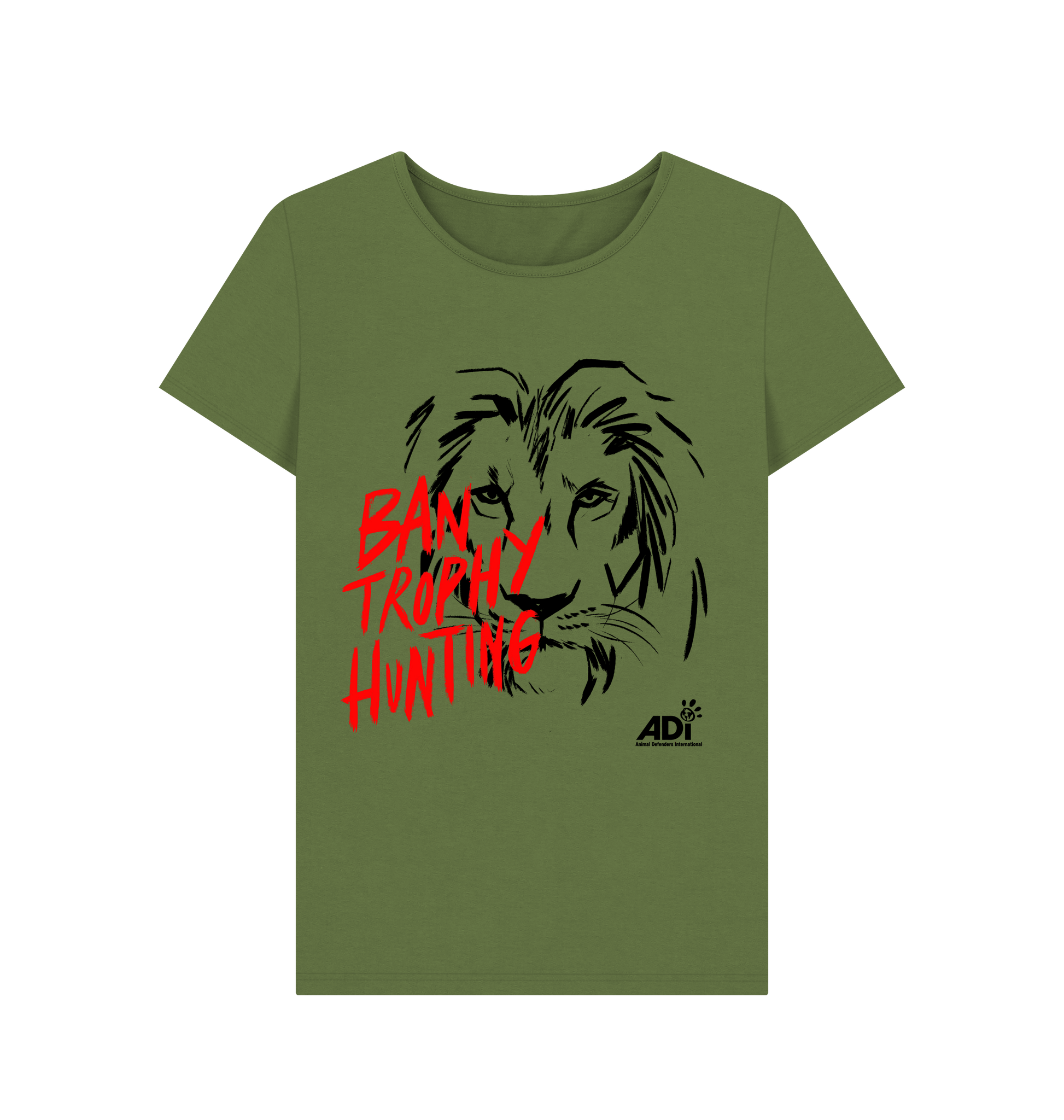 Khaki Printed T-shirt Front