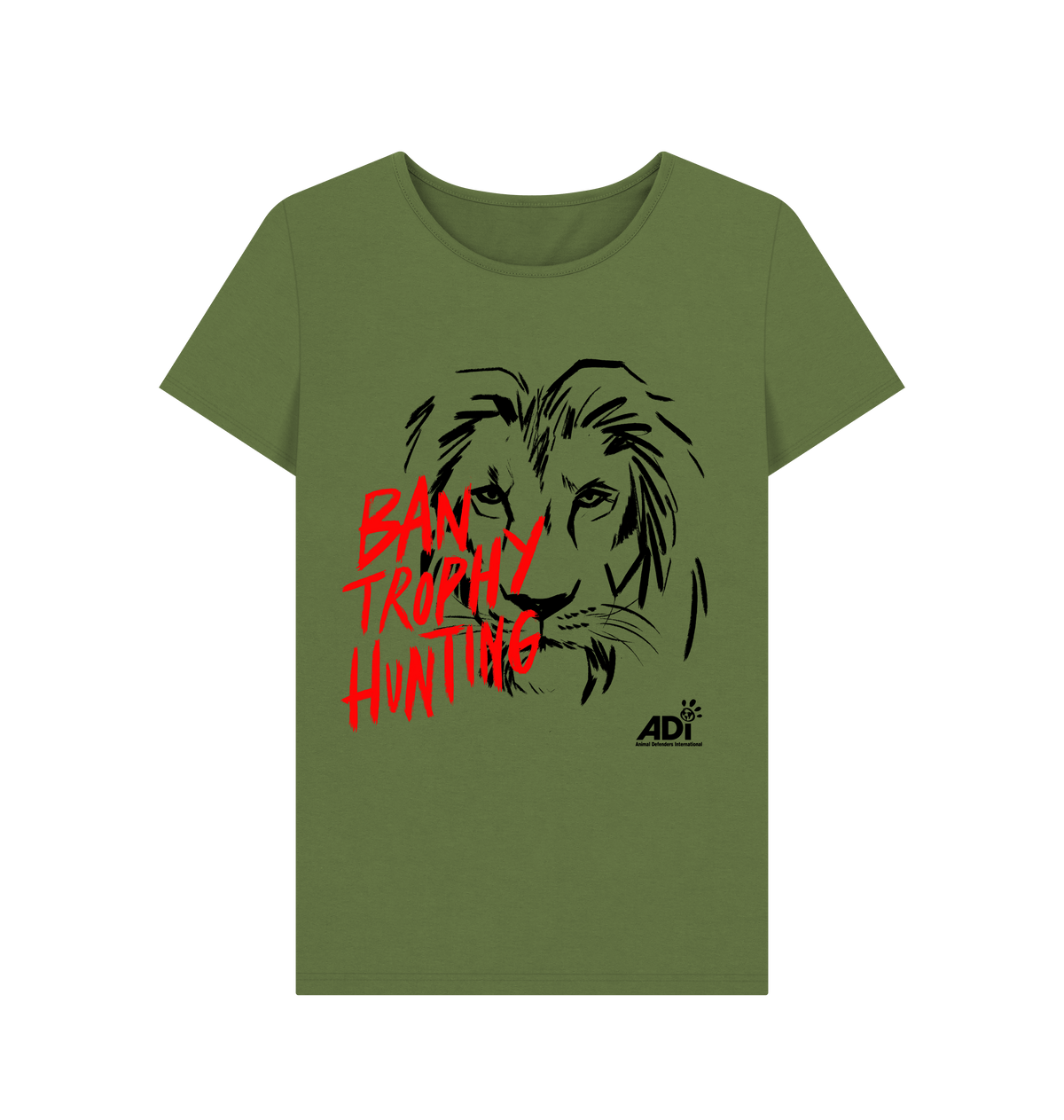 Khaki Printed T-shirt Front