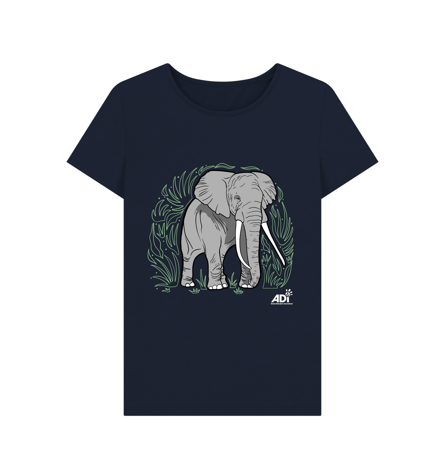 Navy Blue Printed T-shirt Front