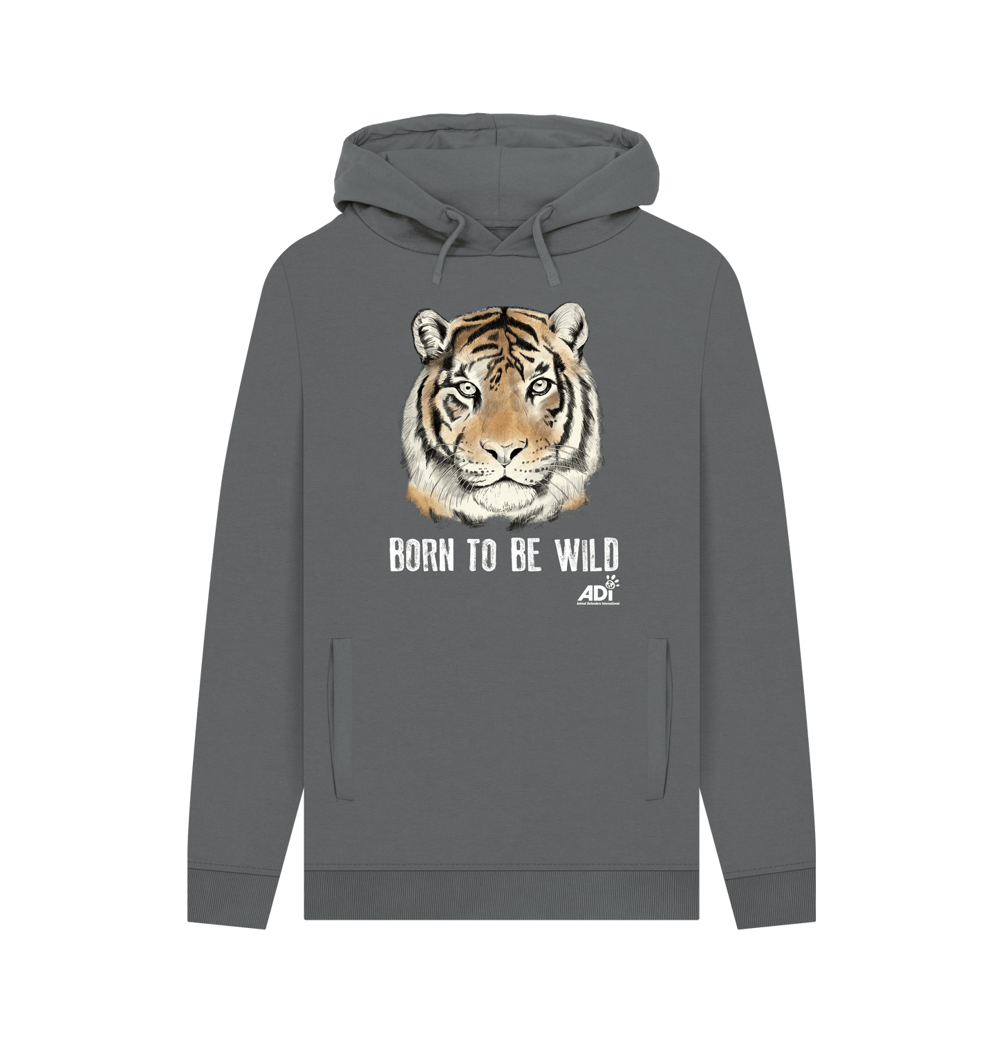 Slate Grey Printed Hoody Front