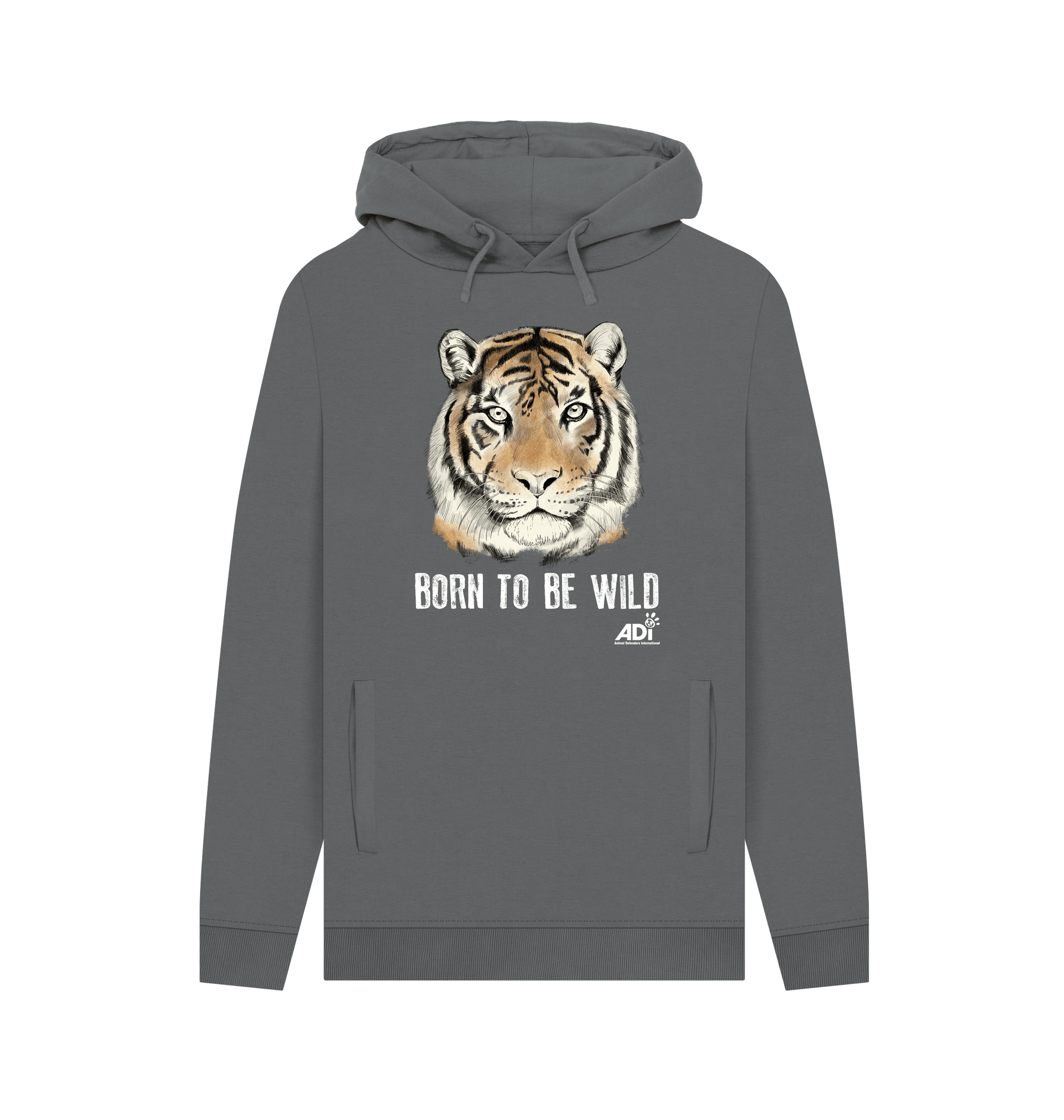 Slate Grey Printed Hoody Front