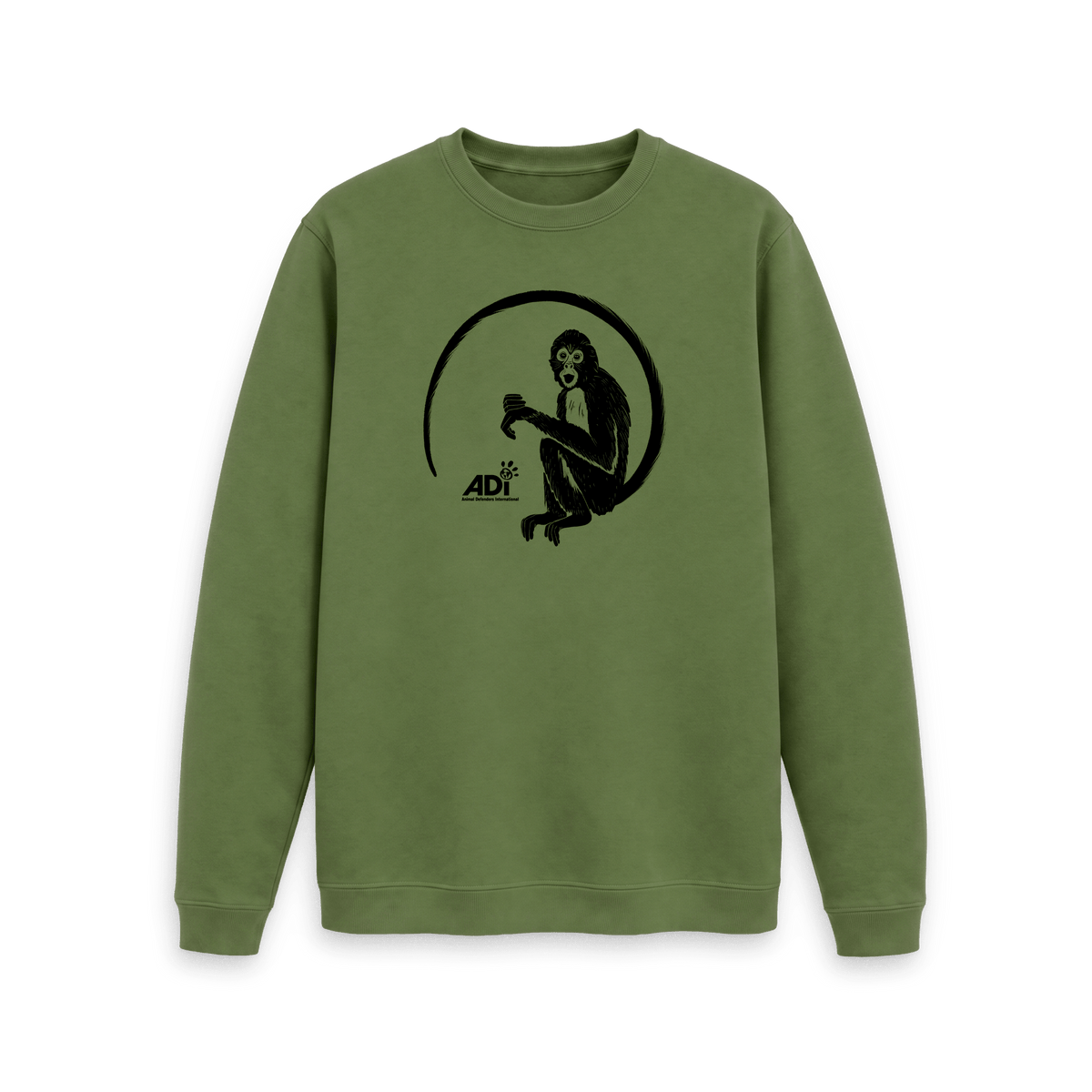 Khaki Printed Sweater Front