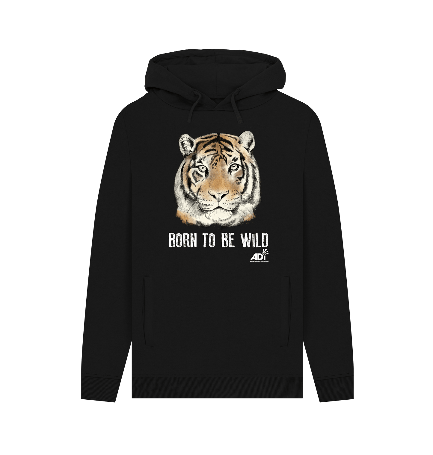 Black Printed Hoody Front
