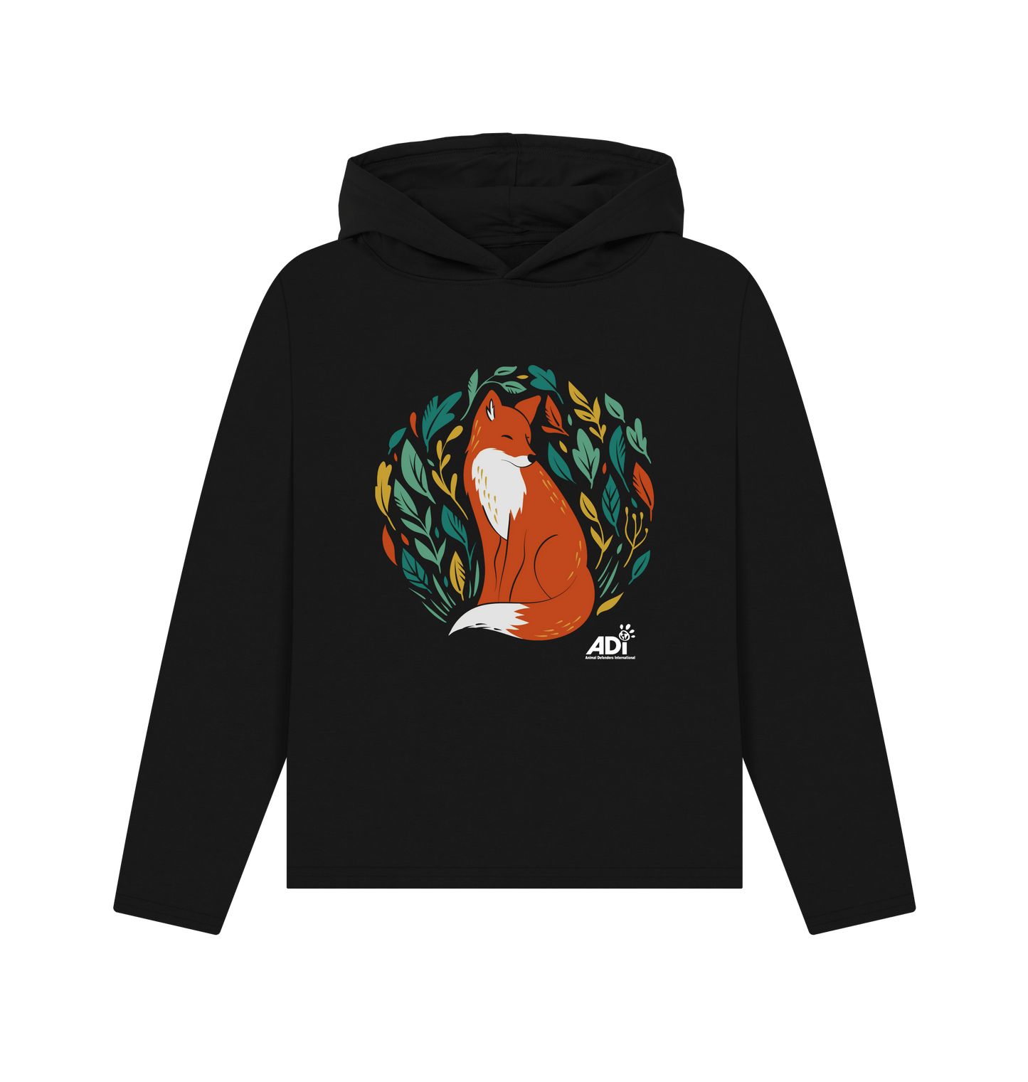 Black Printed Hoody Front