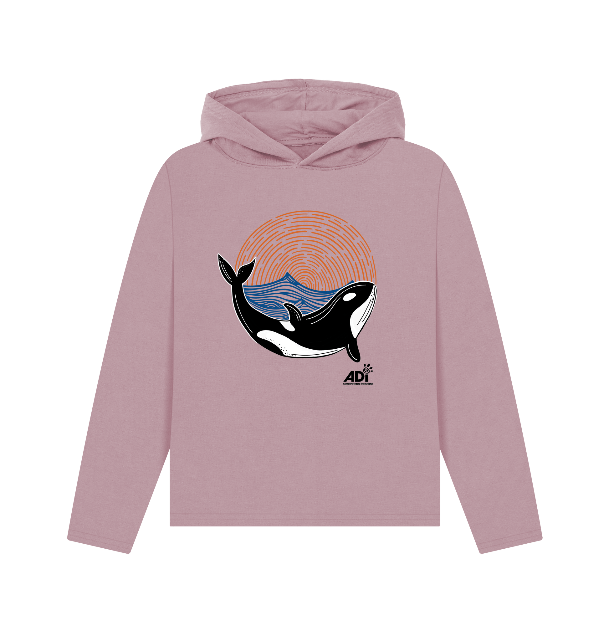 Mauve Printed Hoody Front