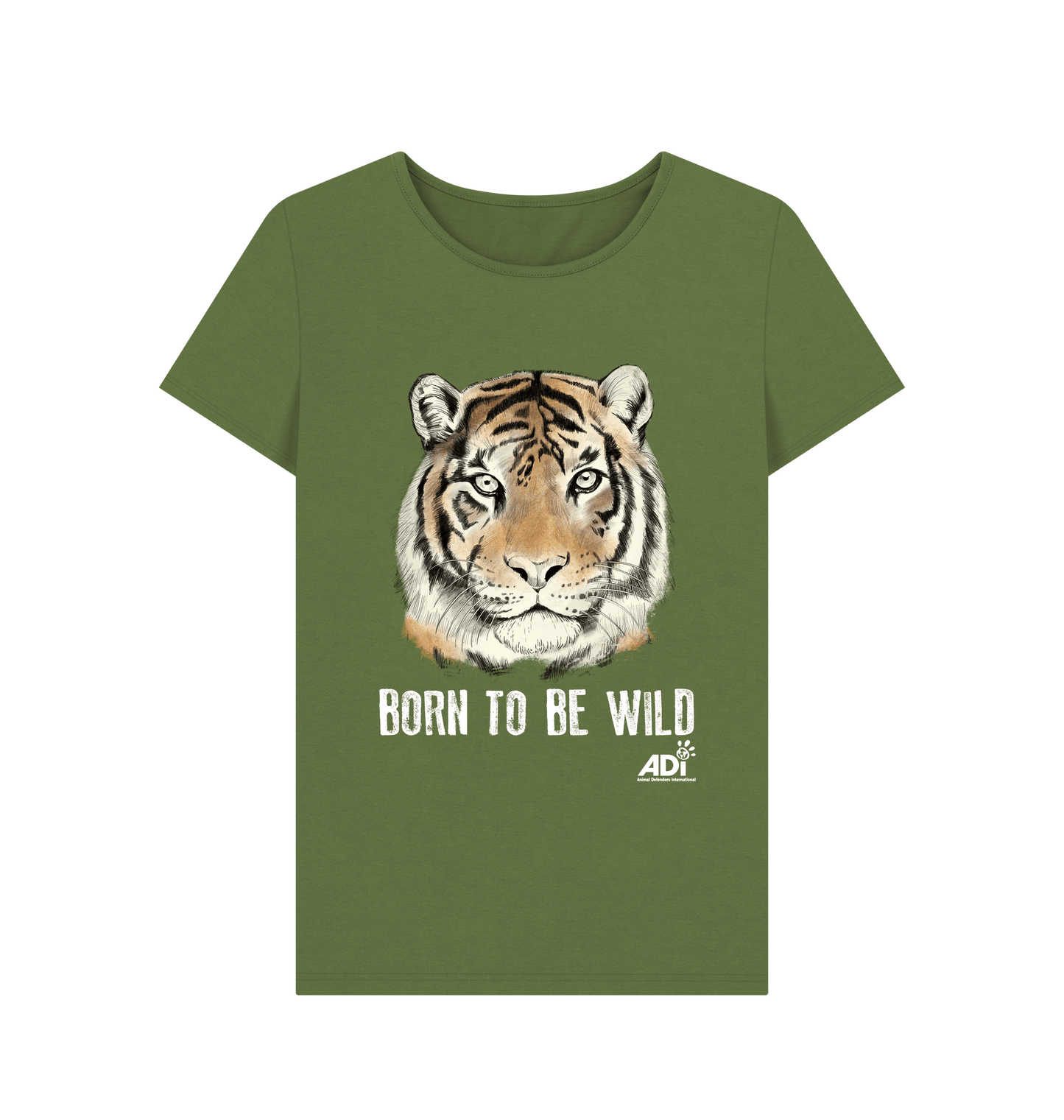 Khaki Printed T-shirt Front