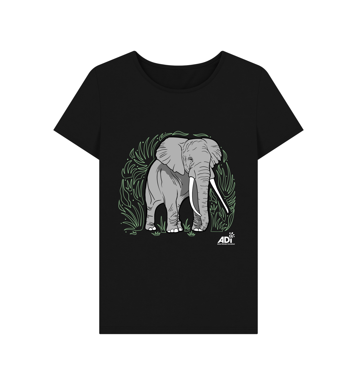 Black Printed T-shirt Front
