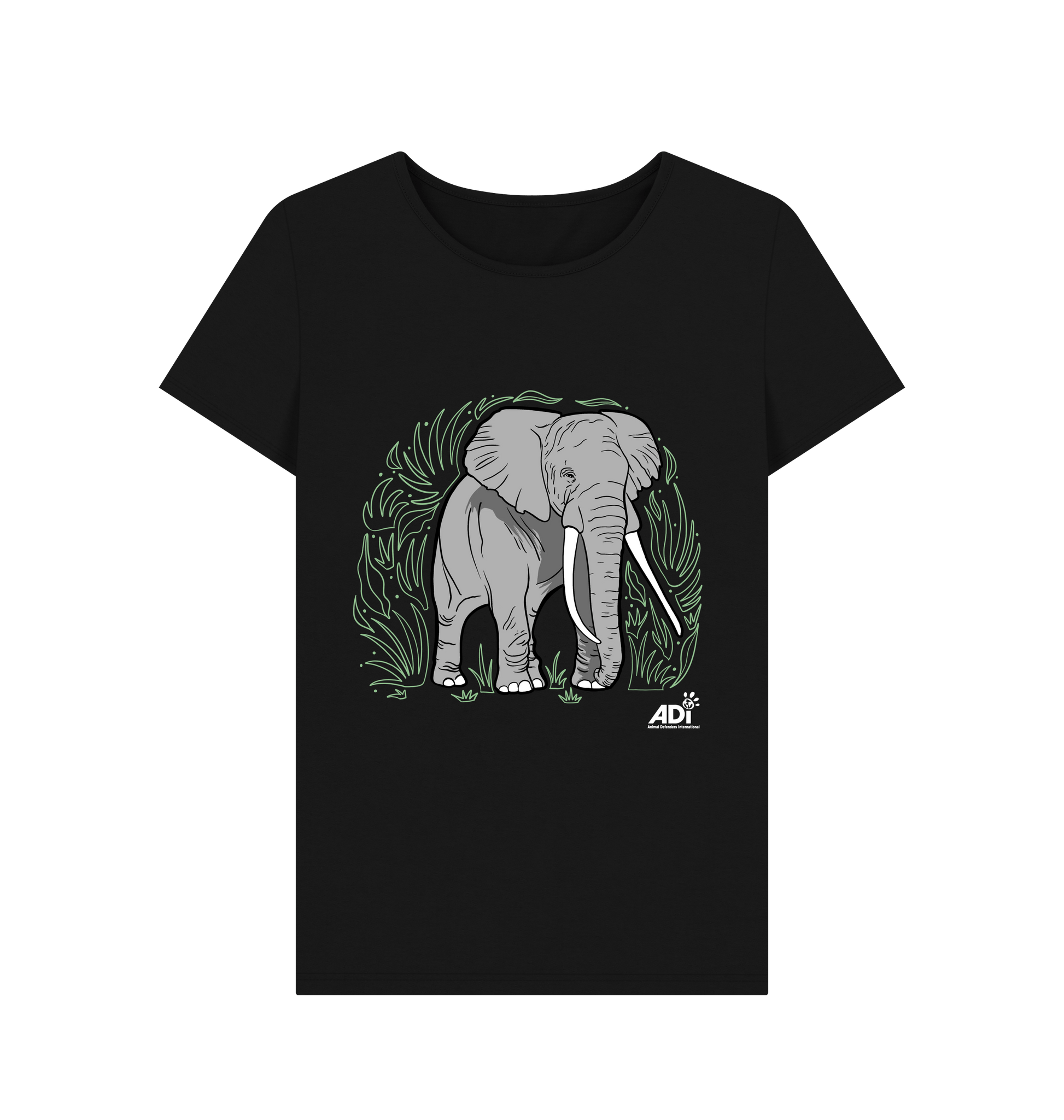 Black Printed T-shirt Front