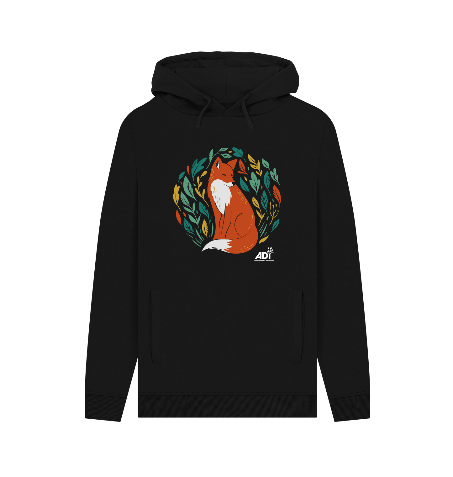 Black Printed Hoody Front