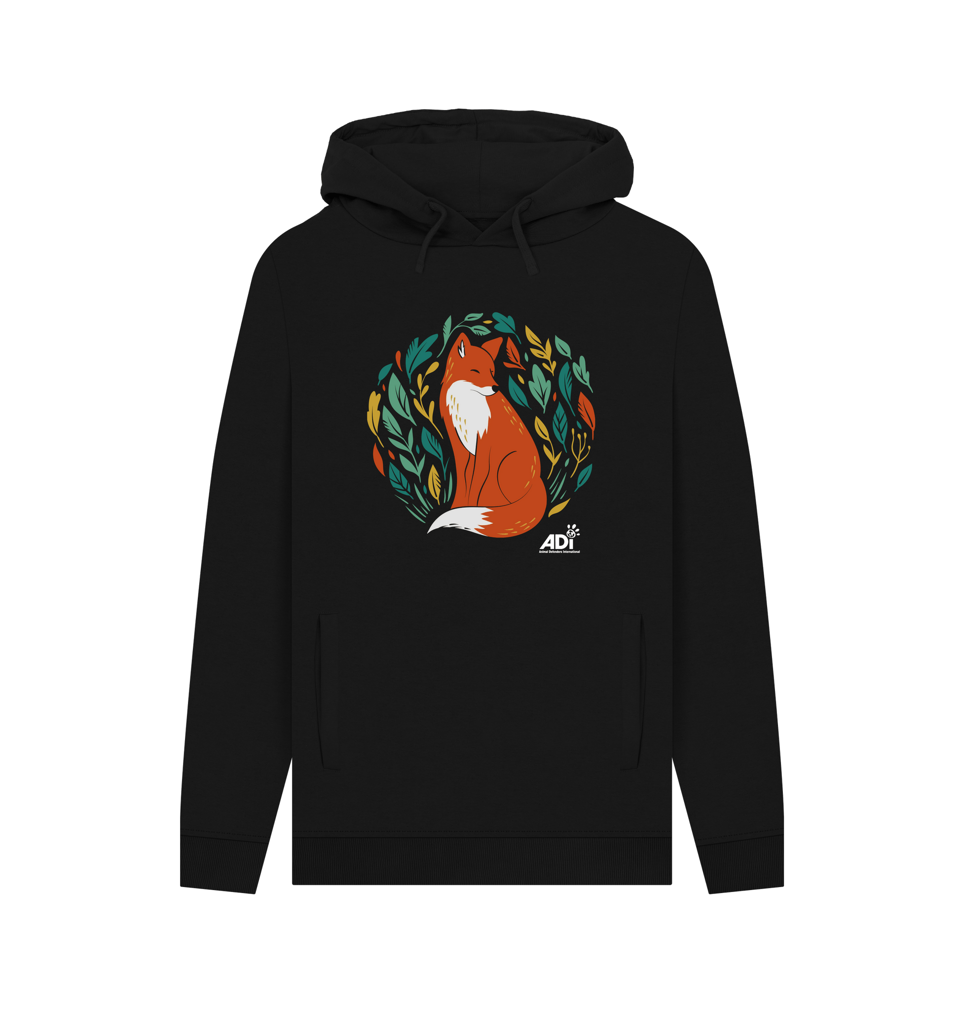 Black Printed Hoody Front