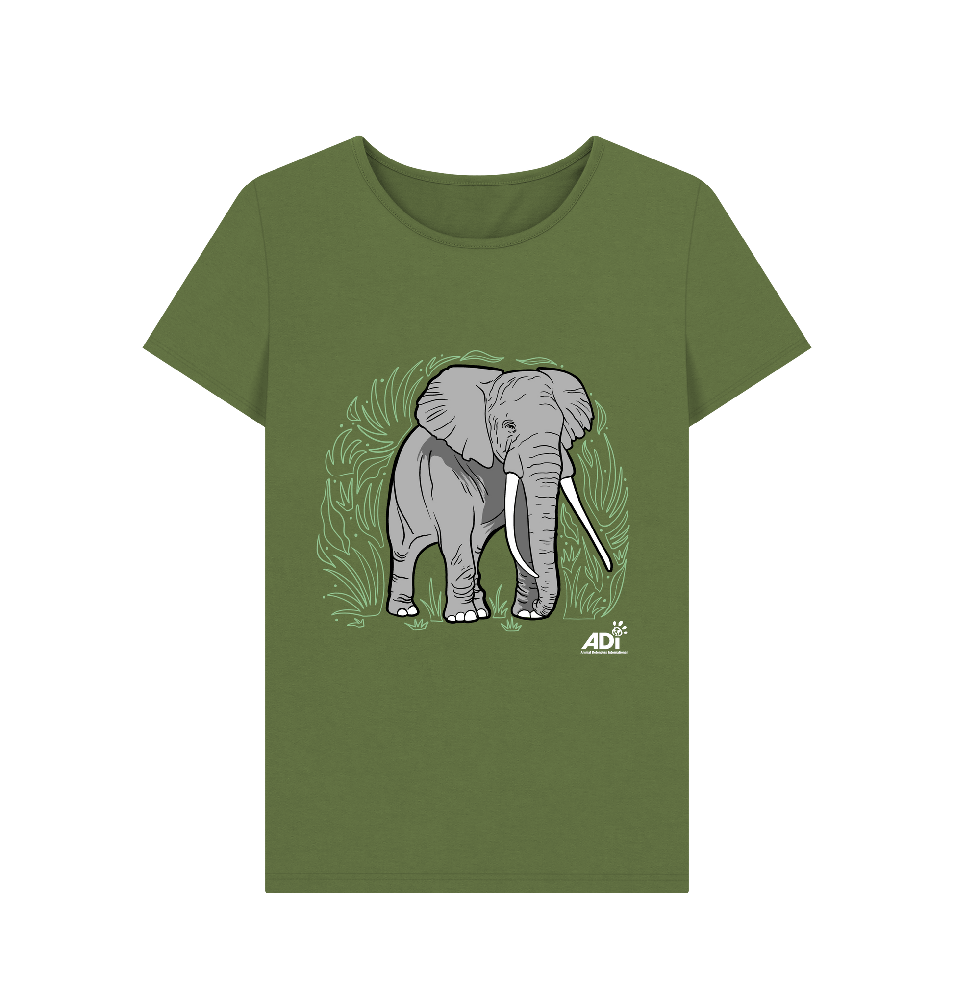 Khaki Printed T-shirt Front