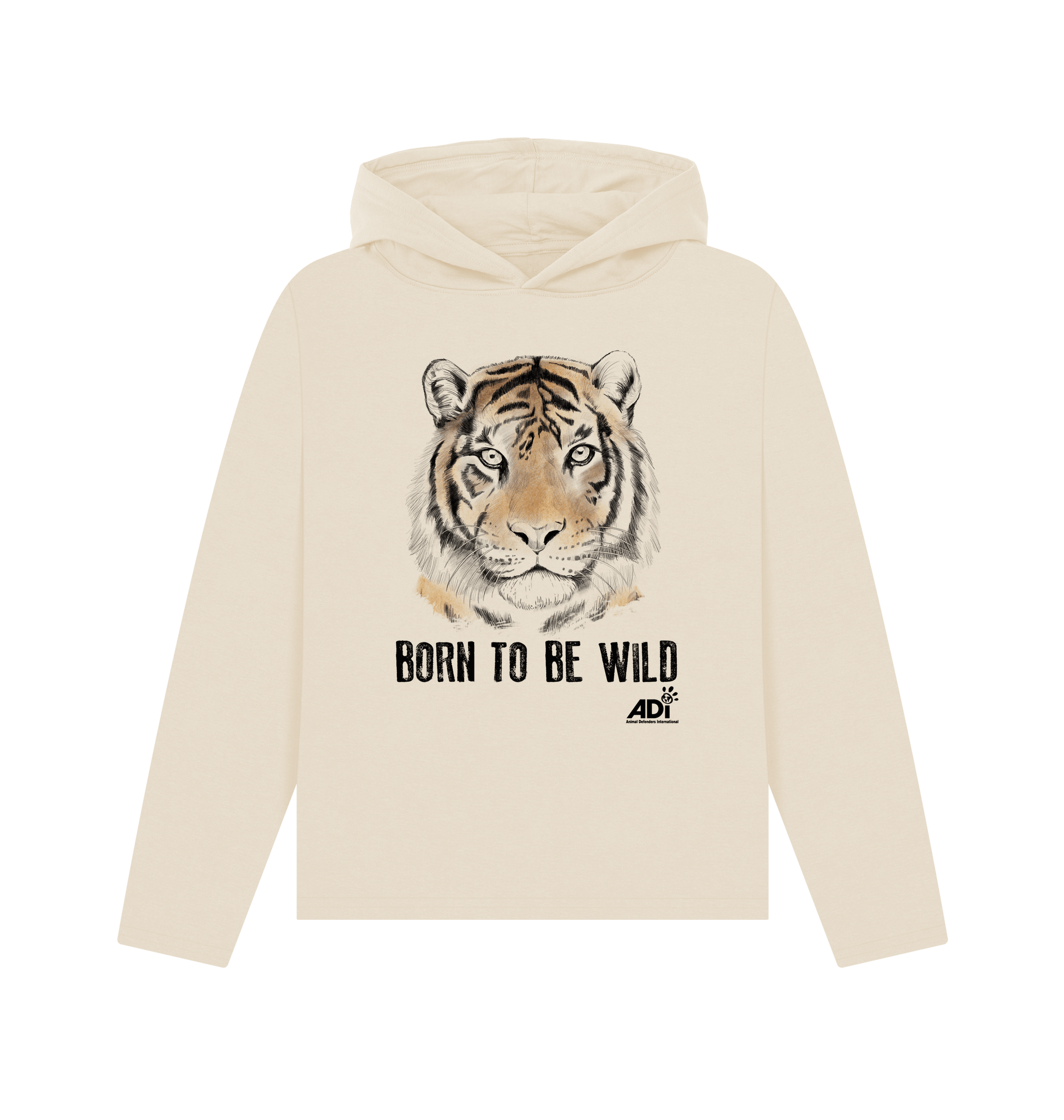 Oat Printed Hoody Front