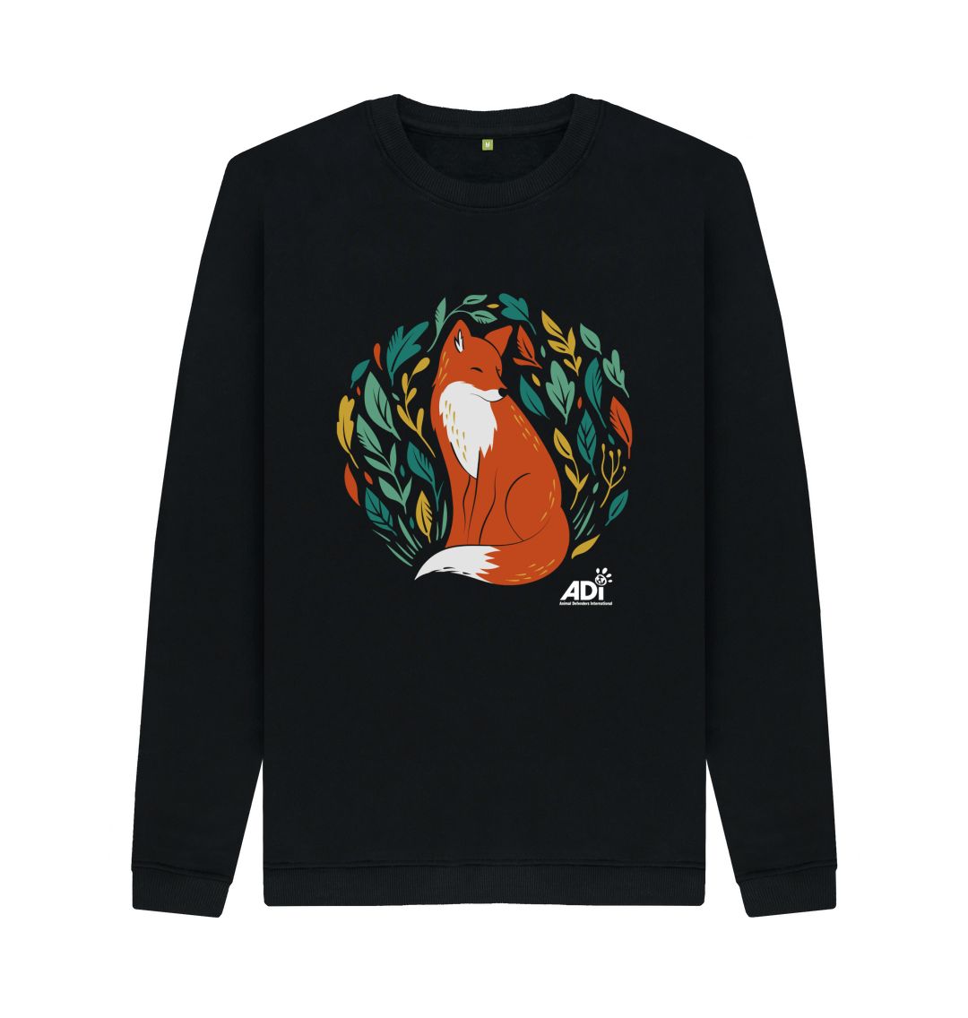 Black Autumn Fox Men's Sweater