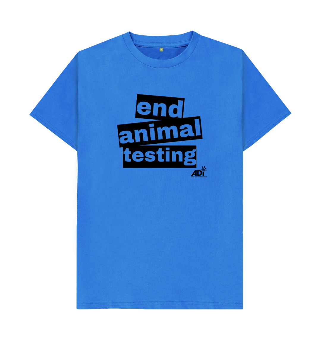Bright Blue End Animal Testing Men's T-Shirt