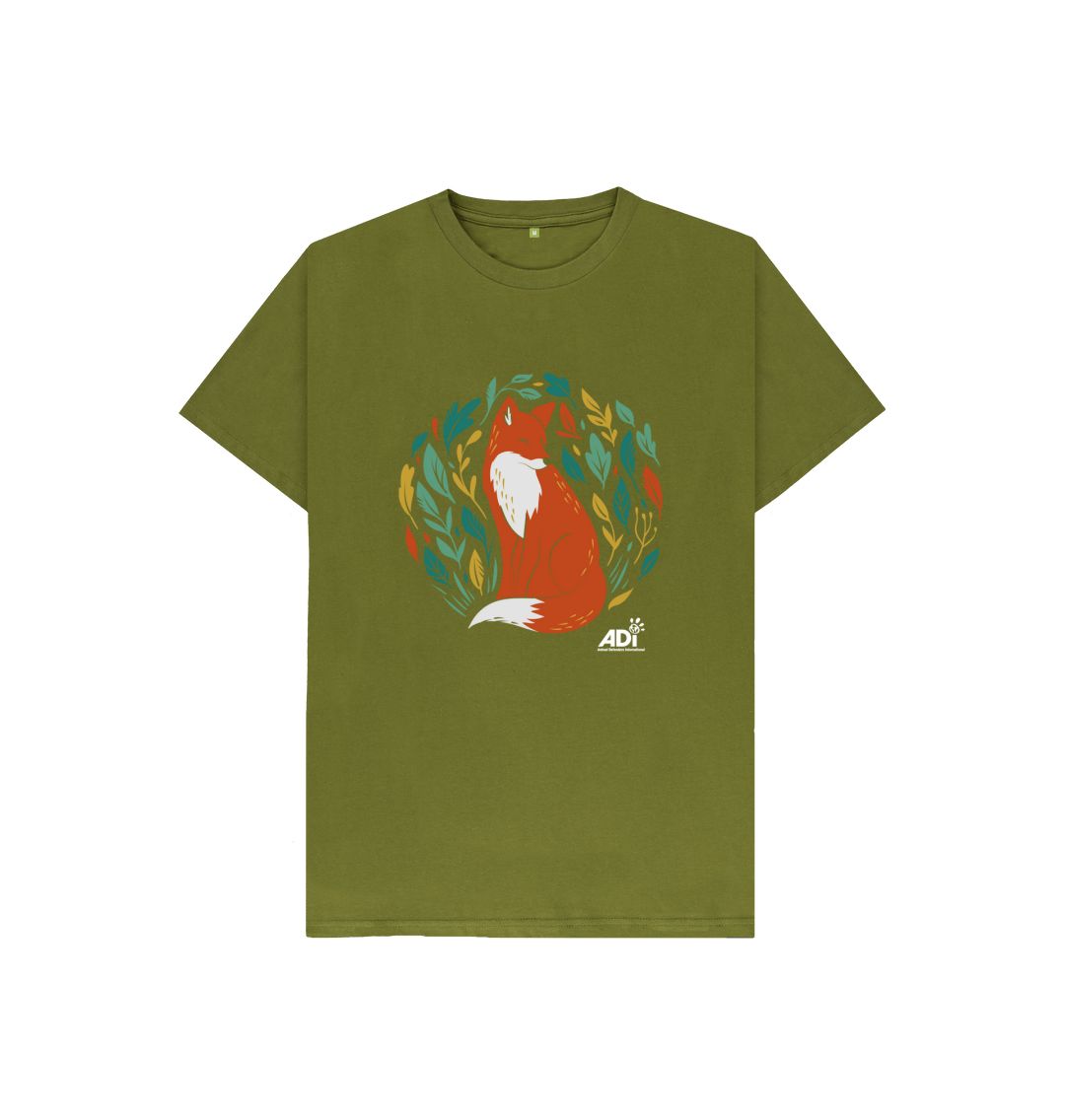 Moss Green Autumn Fox Kids T-Shirt