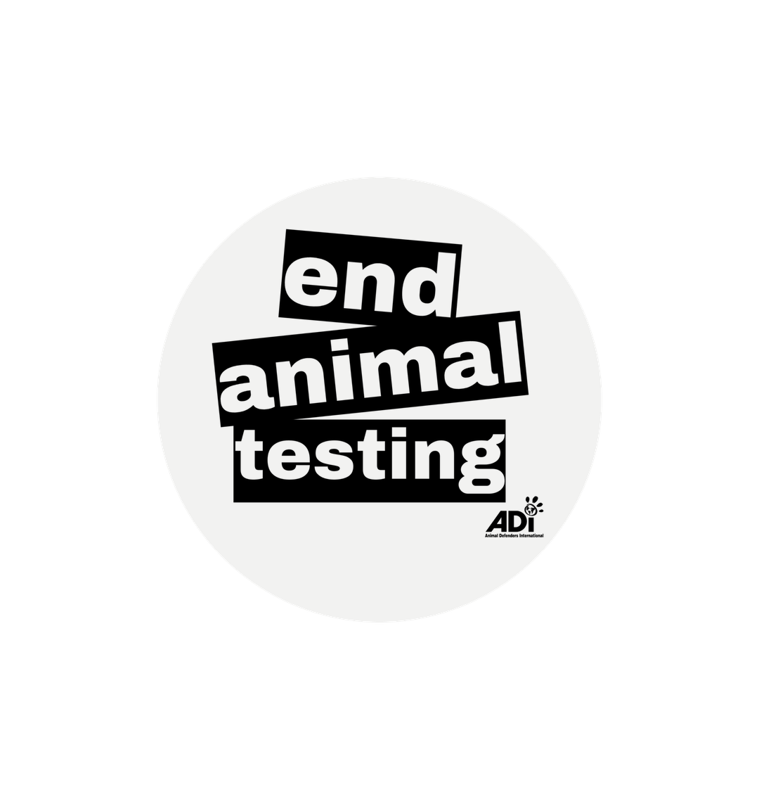 White End Animal Testing Sticker