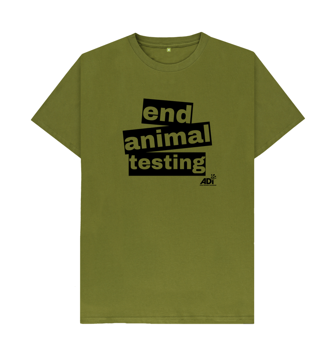 Moss Green End Animal Testing Men's T-Shirt