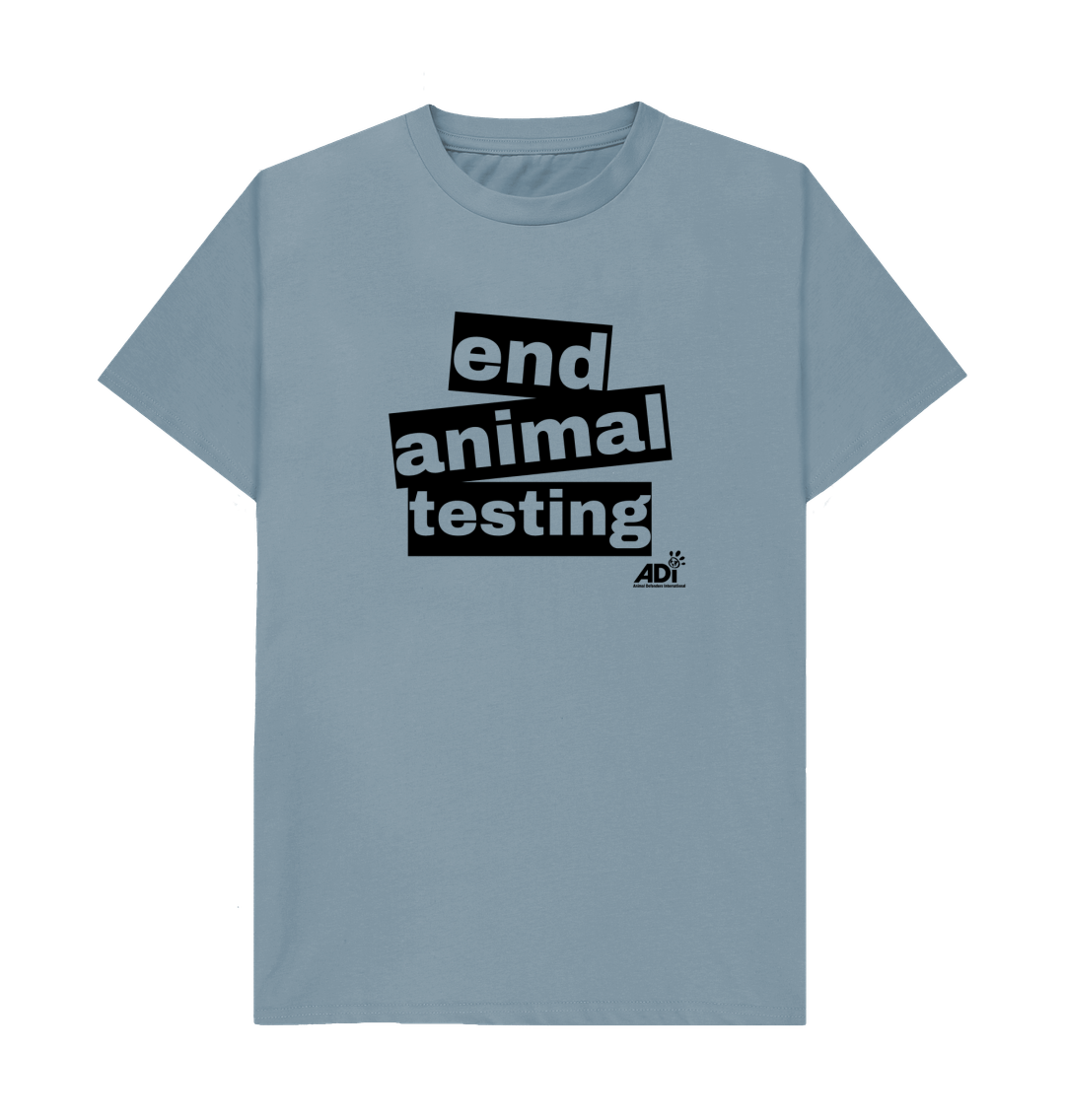 Stone Blue End Animal Testing Men's T-Shirt