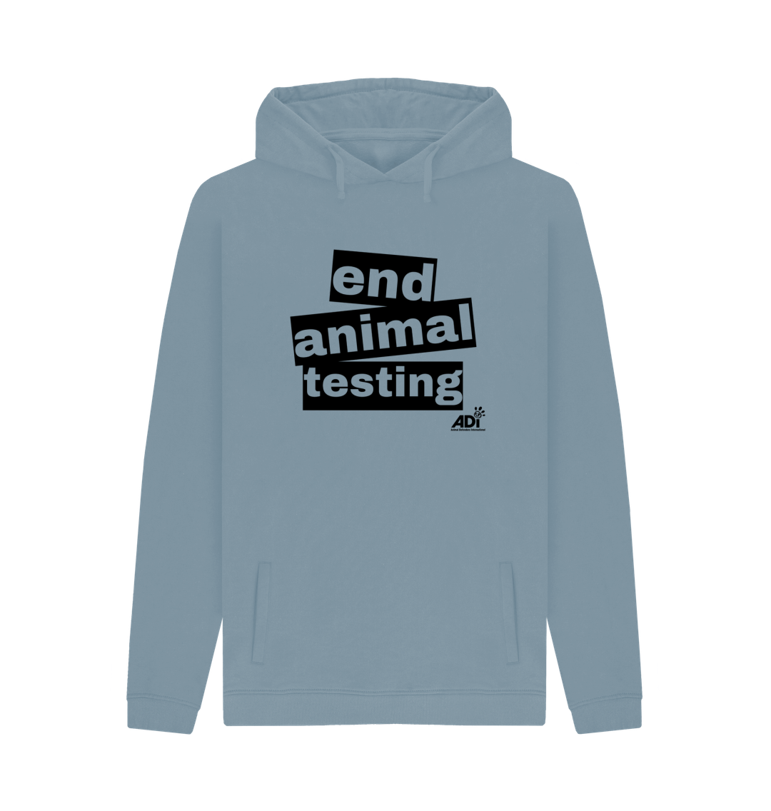 Stone Blue End Animal Testing Men's Hoody