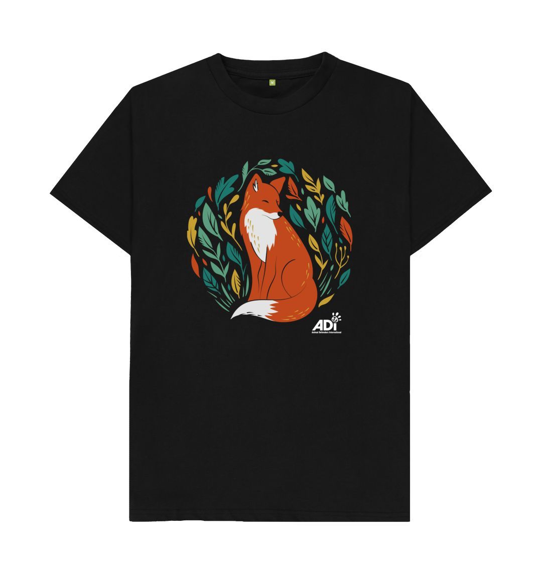Black Autumn Fox Men's T-Shirt