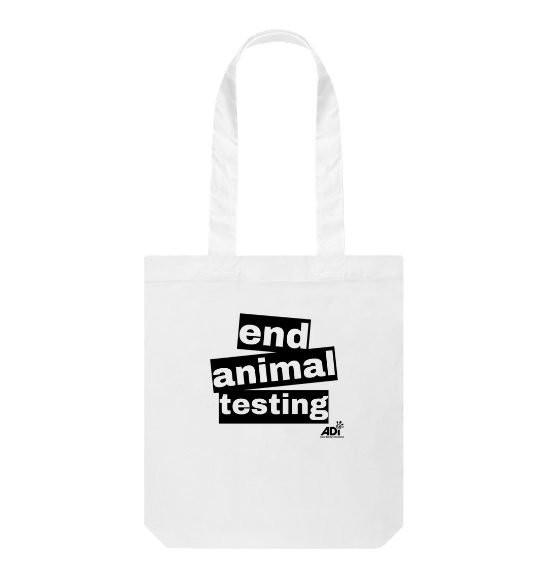 White End Animal Testing Tote Bag