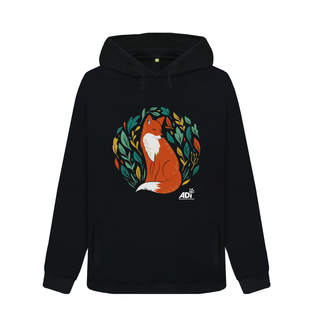 Black Autumn Fox Women's Hoodie