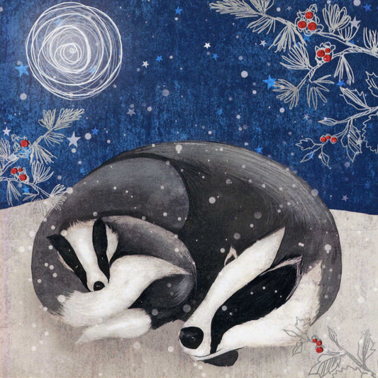 Badger Family Christmas cards