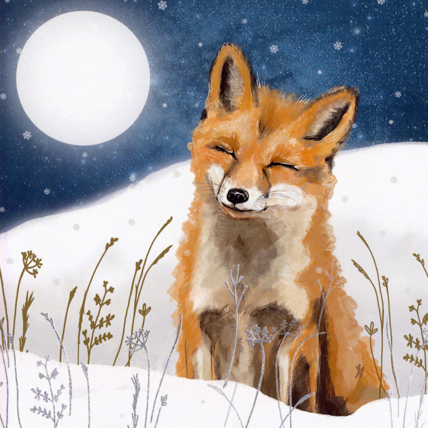 Moonlit Fox Christmas cards